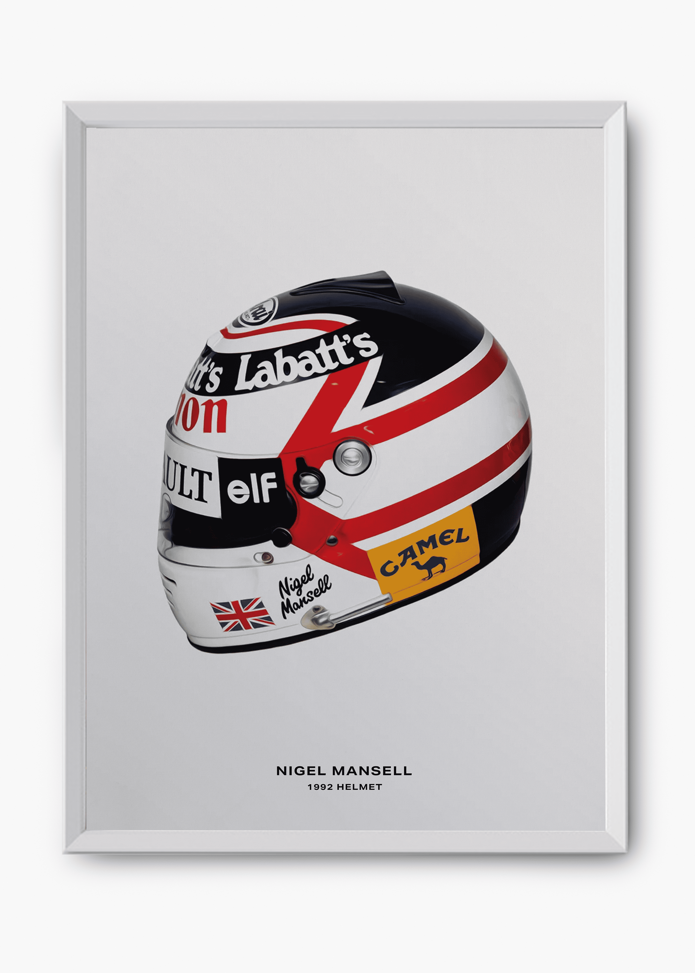 Quadro decorativo Nigel Mansell 1992 — arte de automobilismo para parede | Cübe Quadros