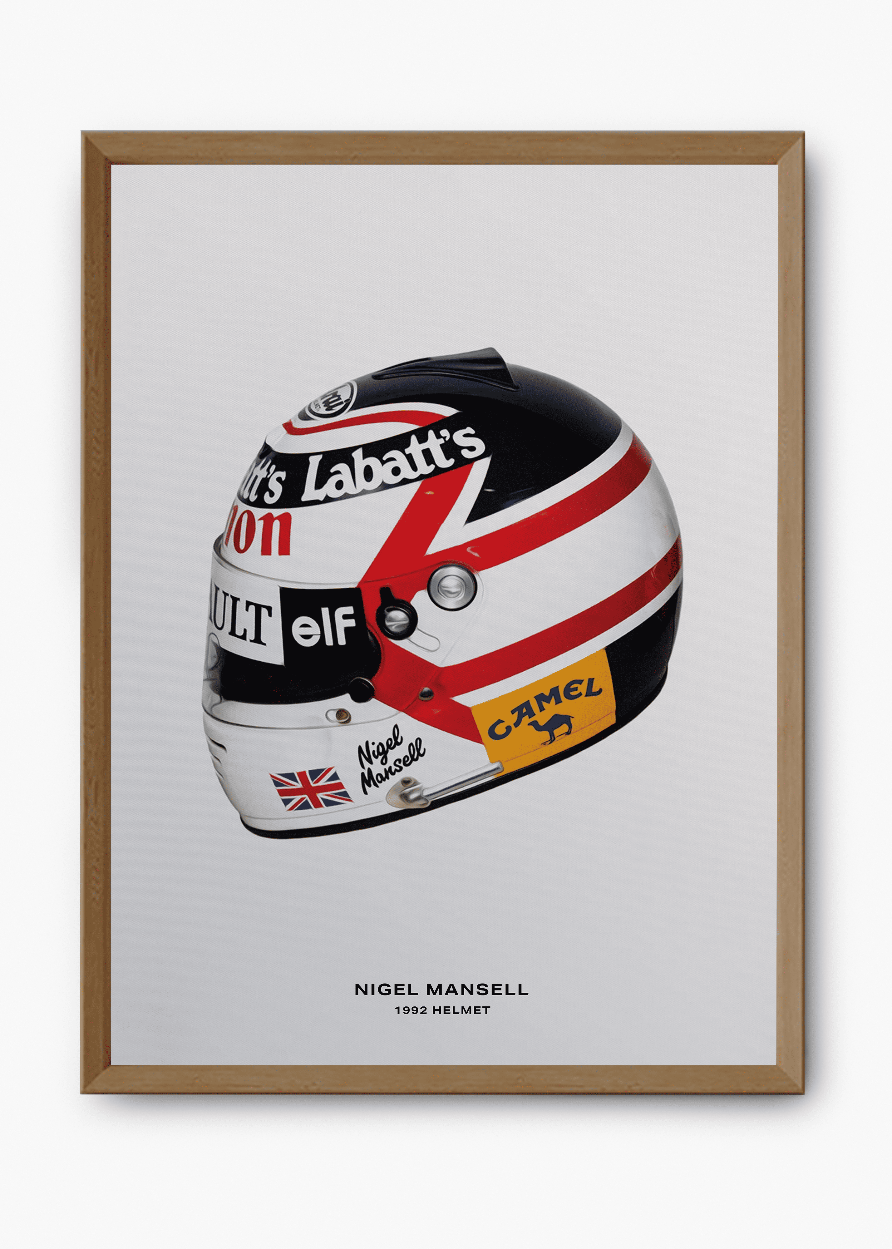 Quadro decorativo Nigel Mansell 1992 — arte de automobilismo para parede | Cübe Quadros