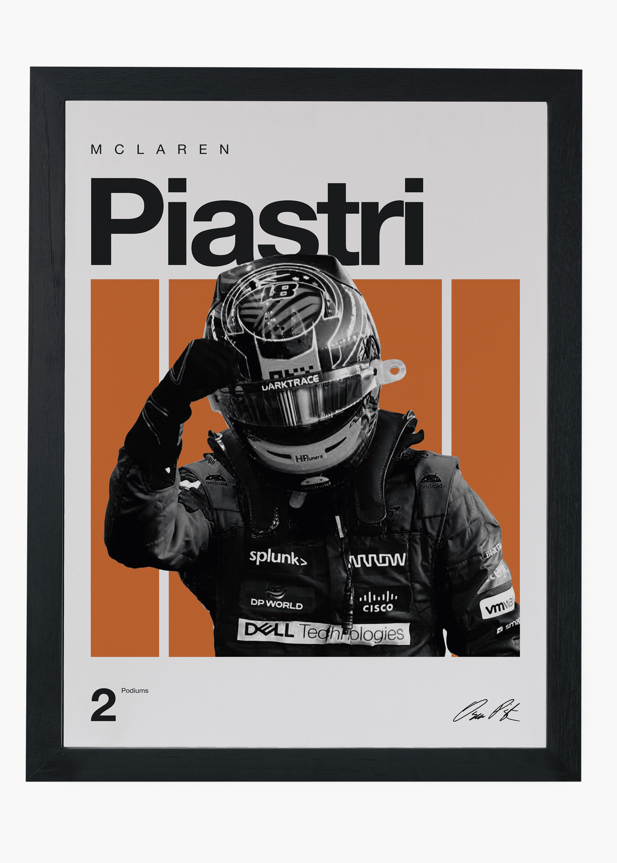 Quadro decorativo Oscar Piastri F1 — arte de automobilismo para parede | Cübe Quadros