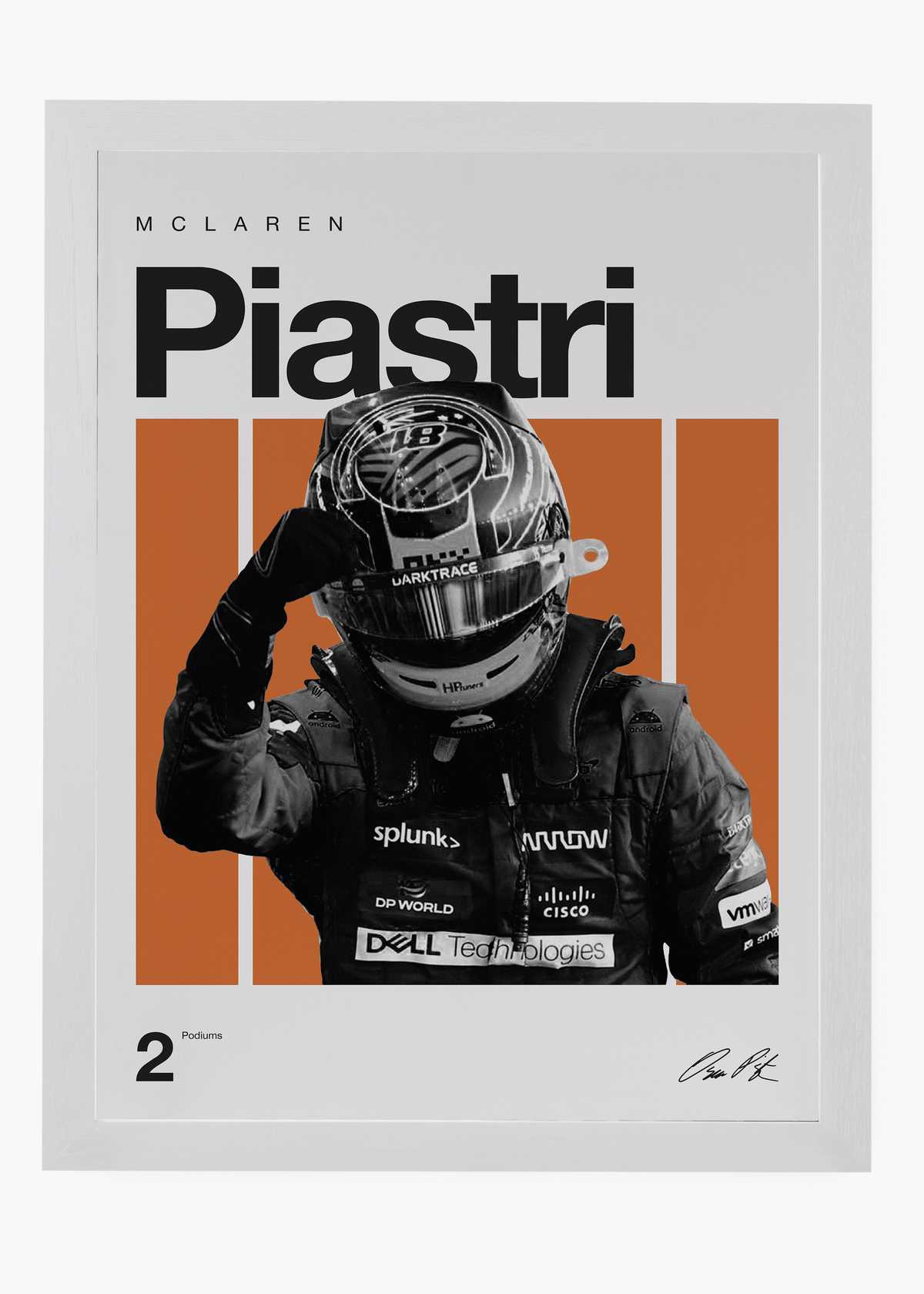 Quadro decorativo Oscar Piastri F1 — arte de automobilismo para parede | Cübe Quadros