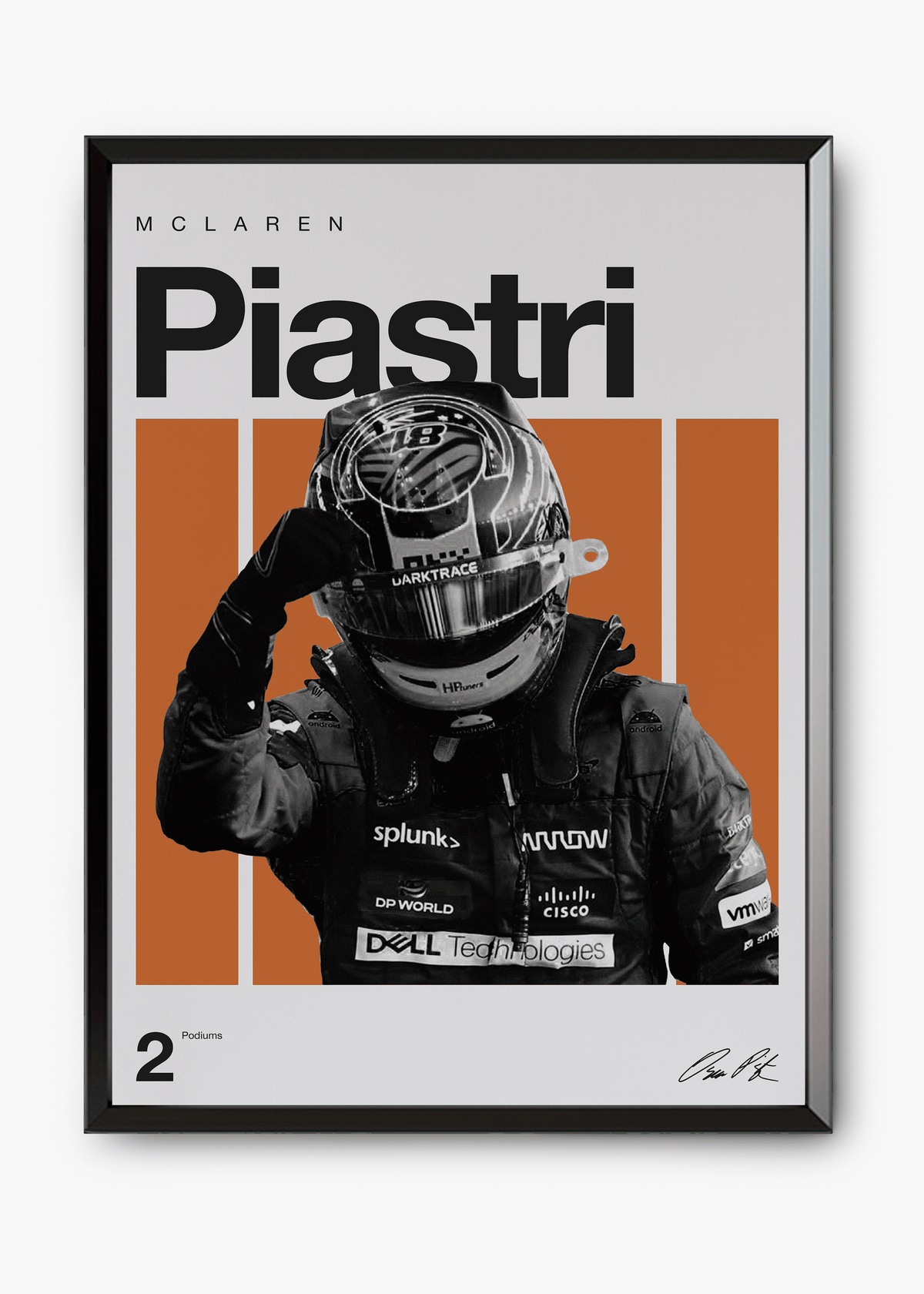 Quadro decorativo Oscar Piastri F1 — arte de automobilismo para parede | Cübe Quadros