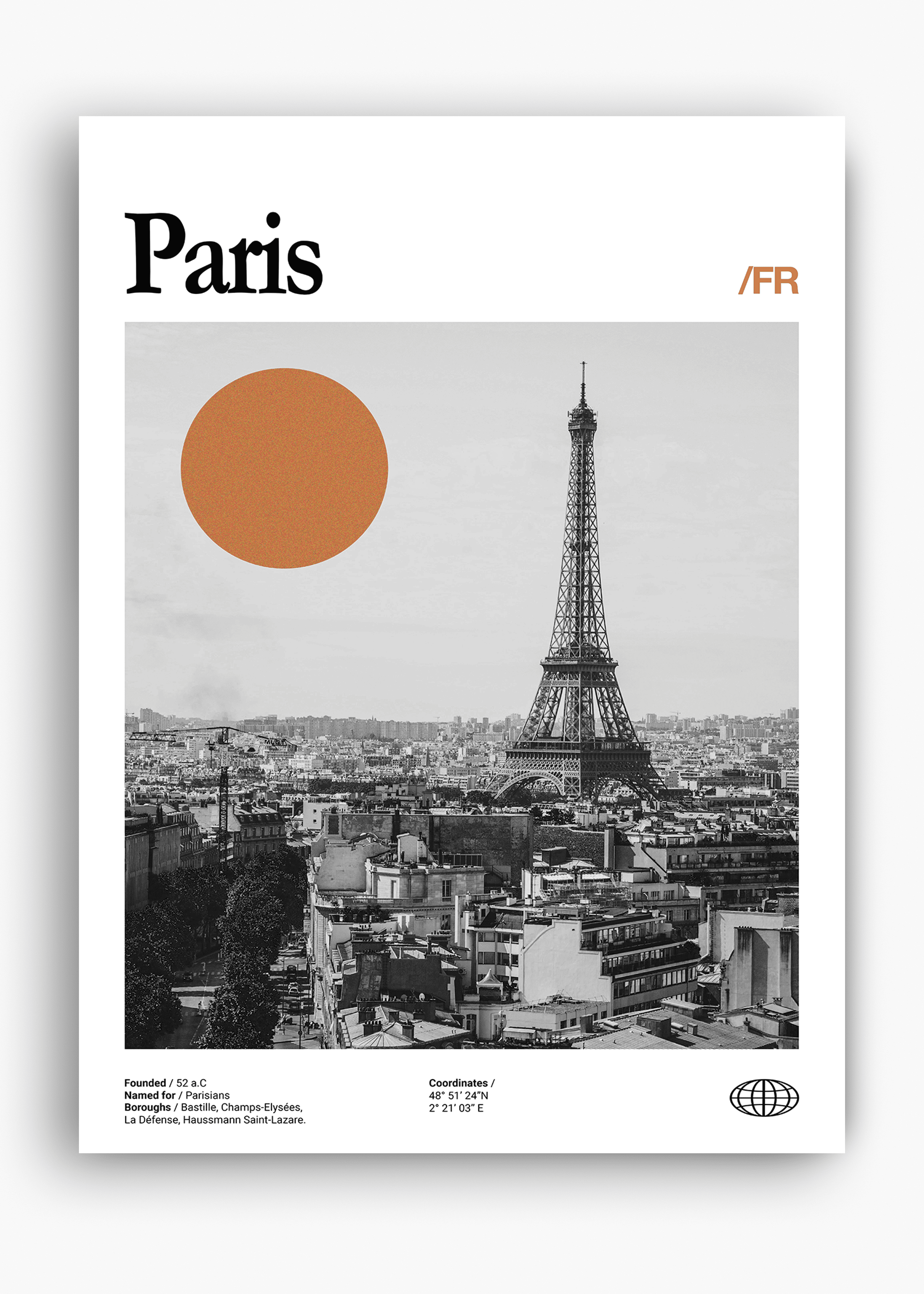 Quadro decorativo Paris City — arte de cidade para parede | Cübe Quadros