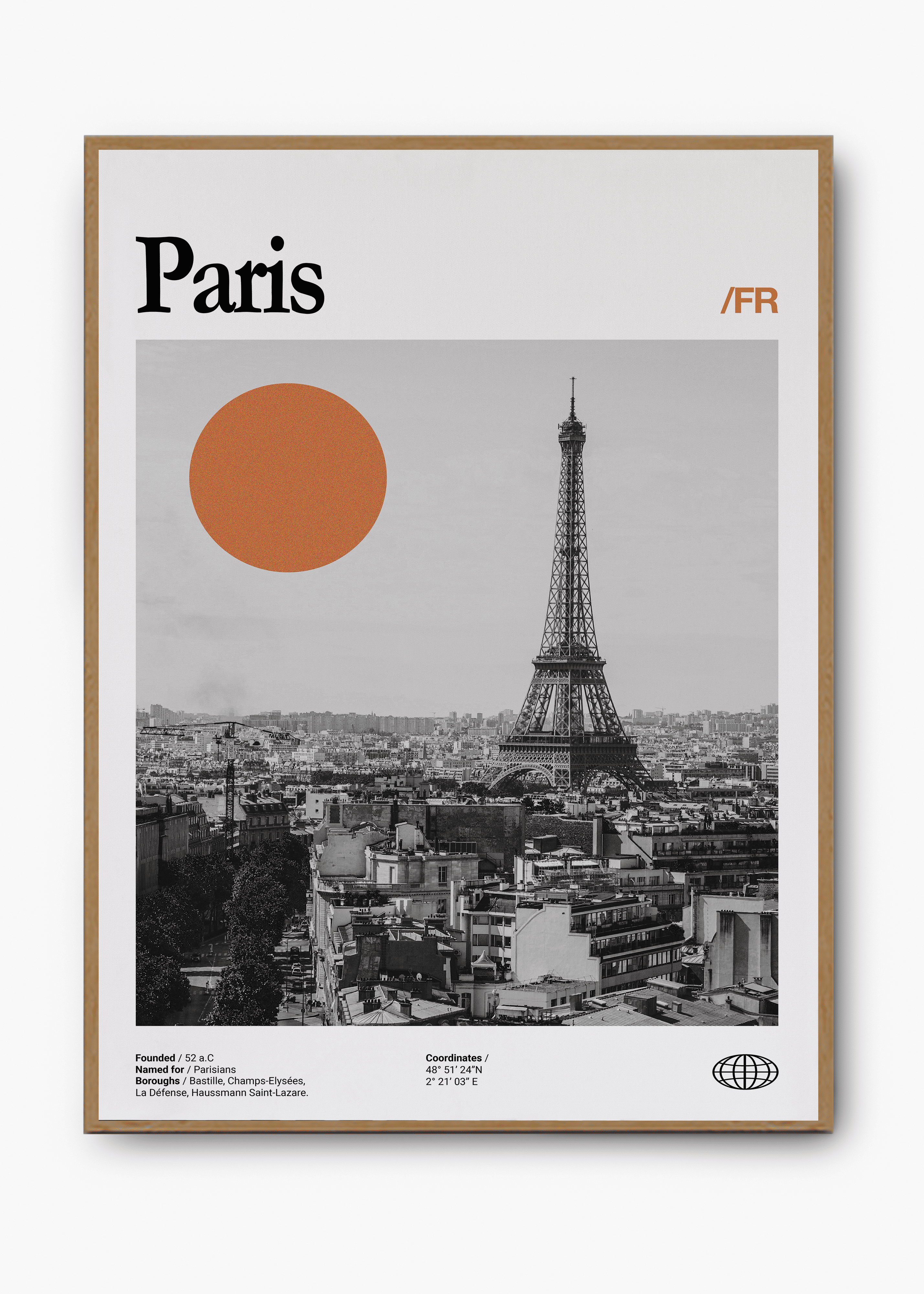 Quadro decorativo Paris City — arte de cidade para parede | Cübe Quadros