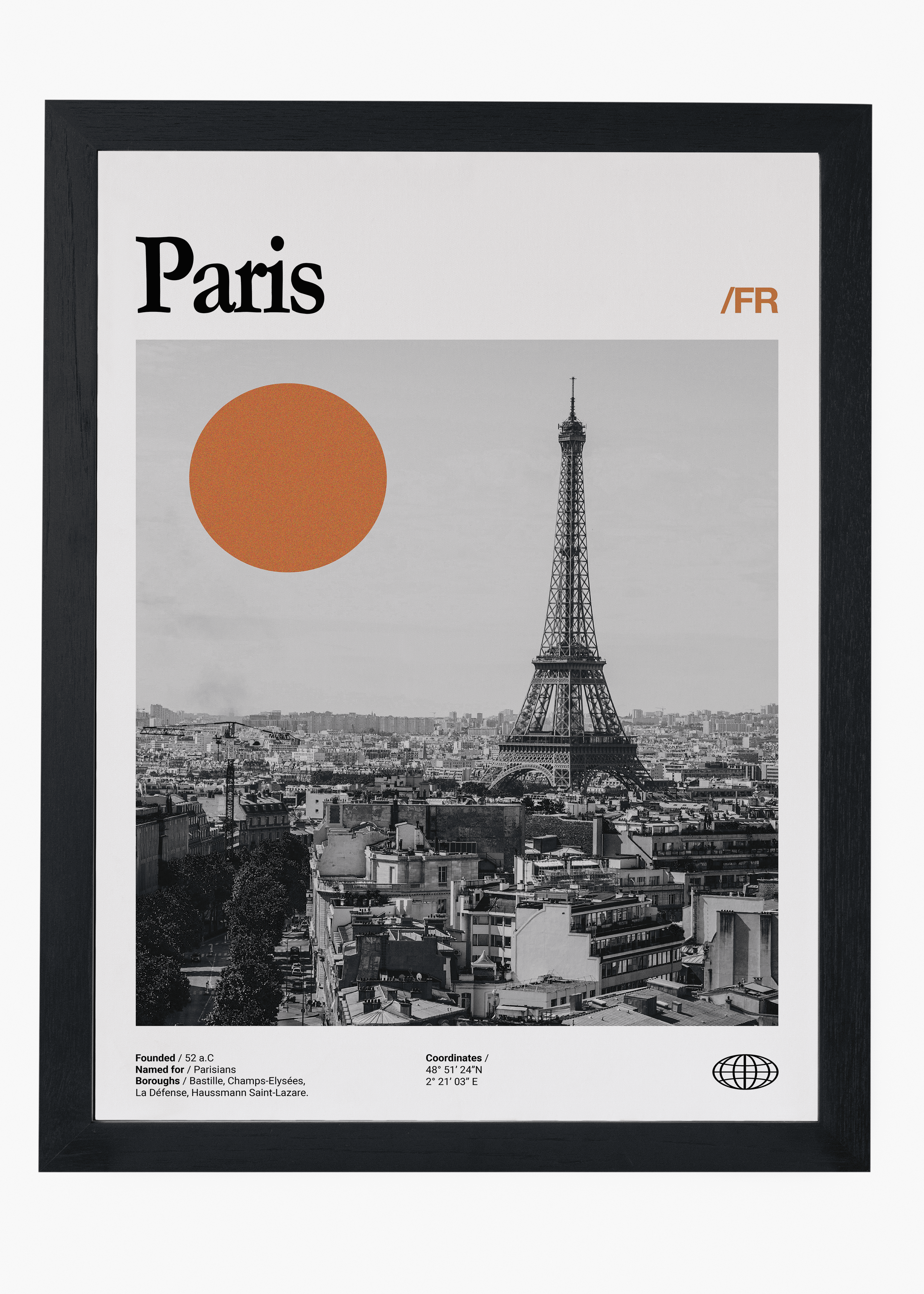 Quadro decorativo Paris City — arte de cidade para parede | Cübe Quadros