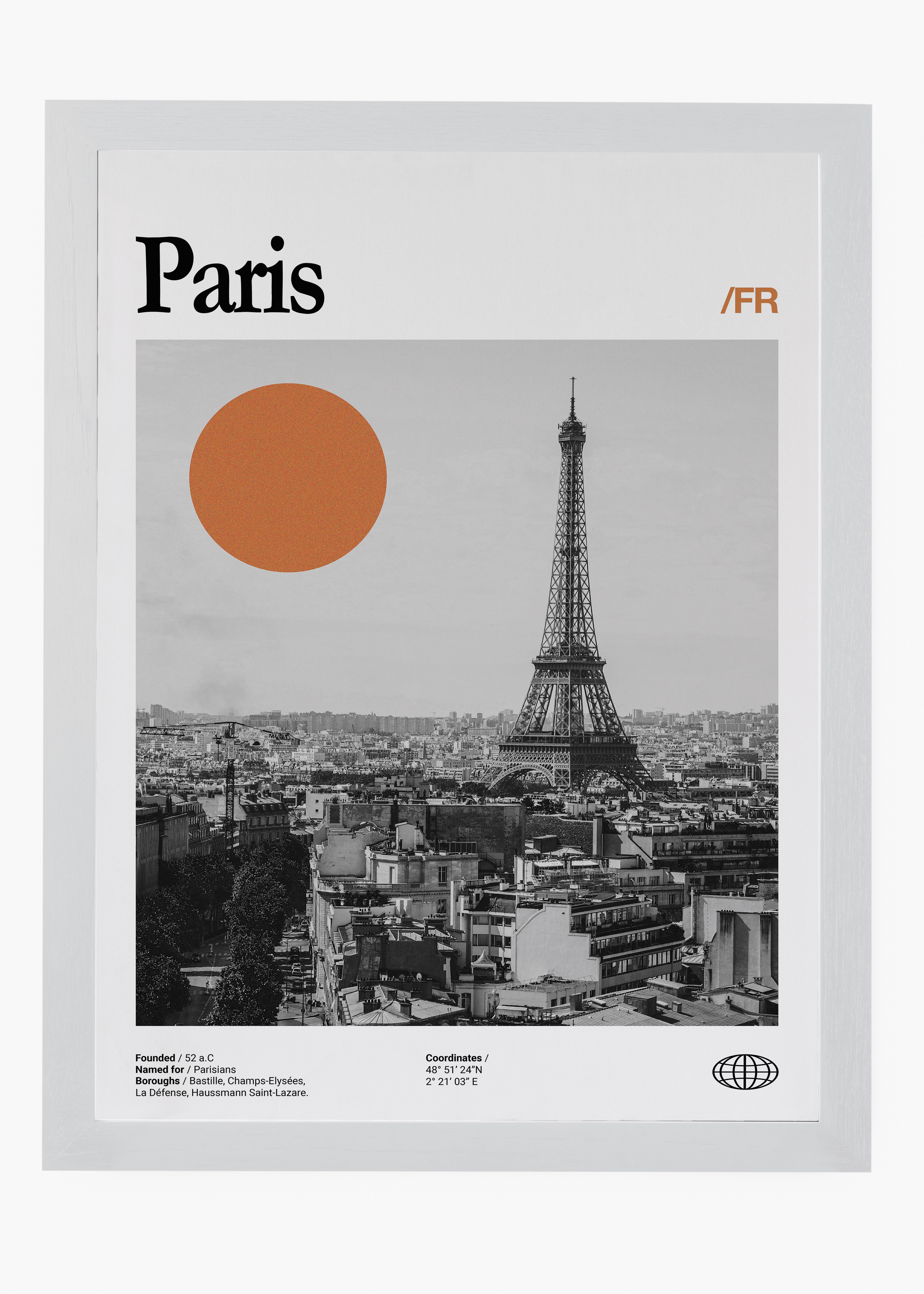 Quadro decorativo Paris City — arte de cidade para parede | Cübe Quadros