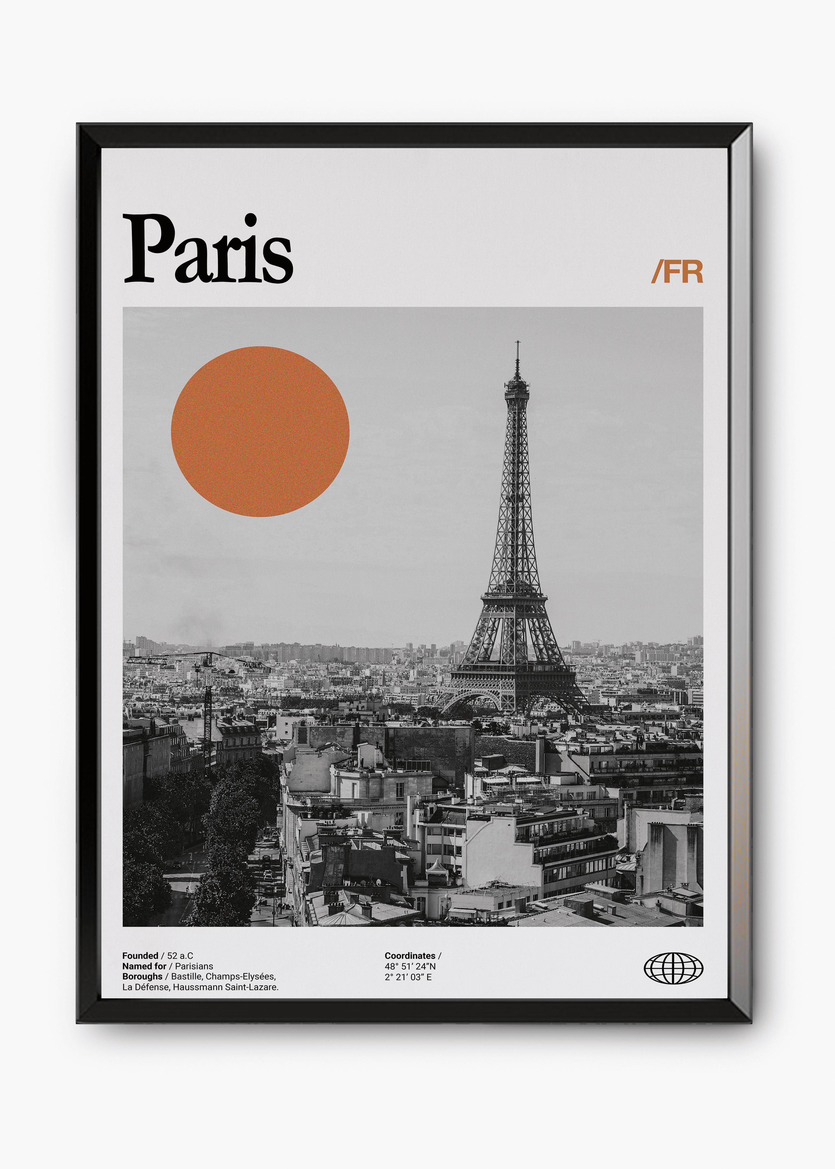 Quadro decorativo Paris City — arte de cidade para parede | Cübe Quadros