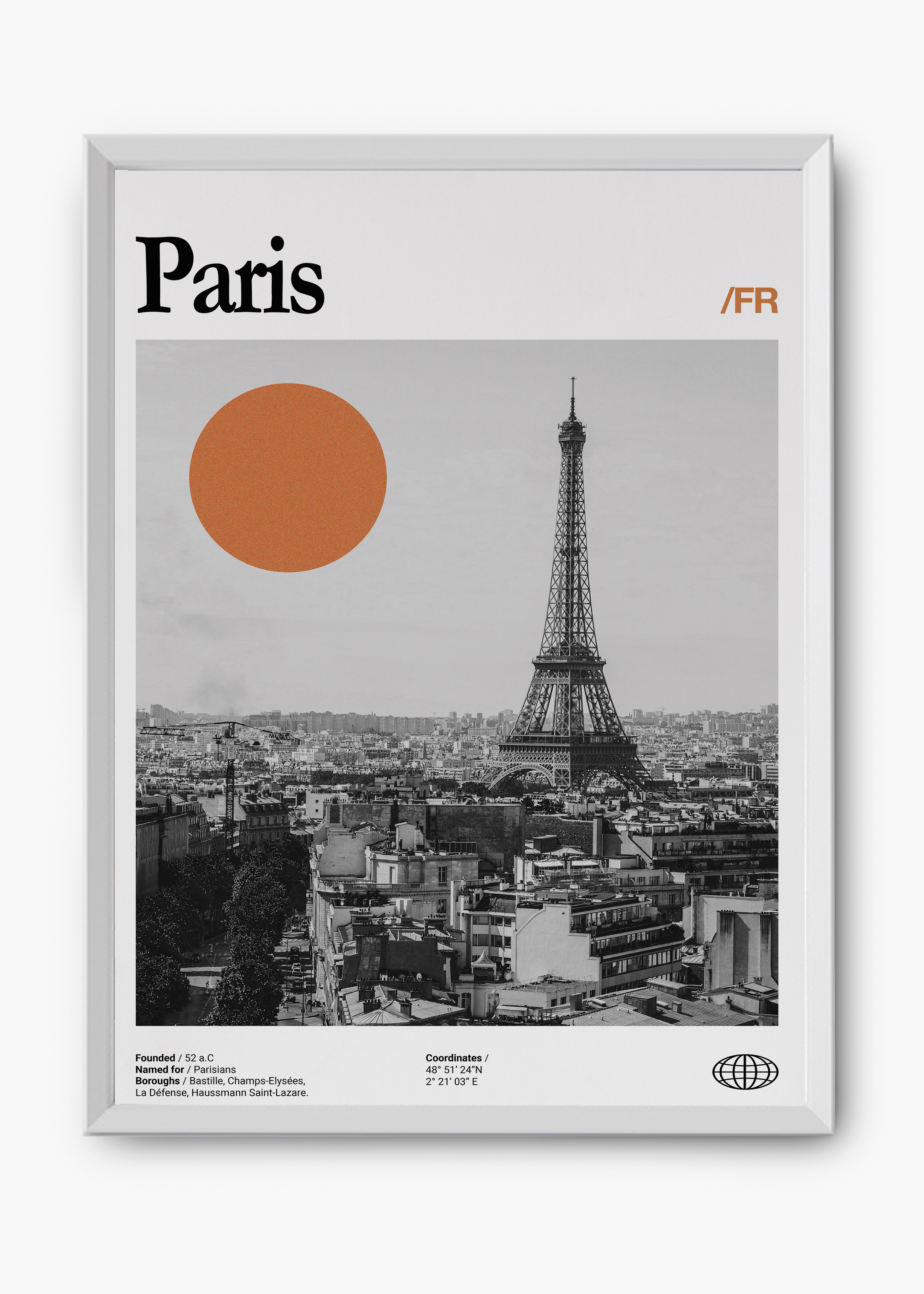 Quadro decorativo Paris City — arte de cidade para parede | Cübe Quadros