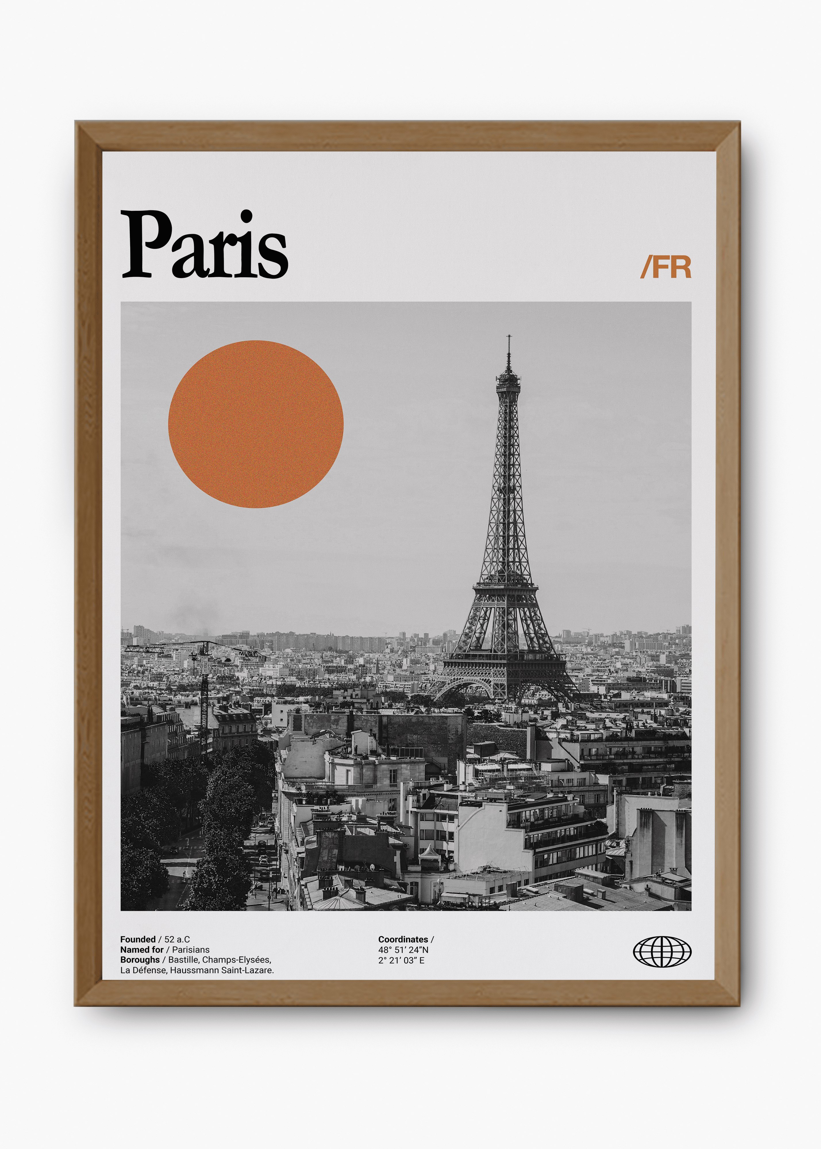 Quadro decorativo Paris City — arte de cidade para parede | Cübe Quadros