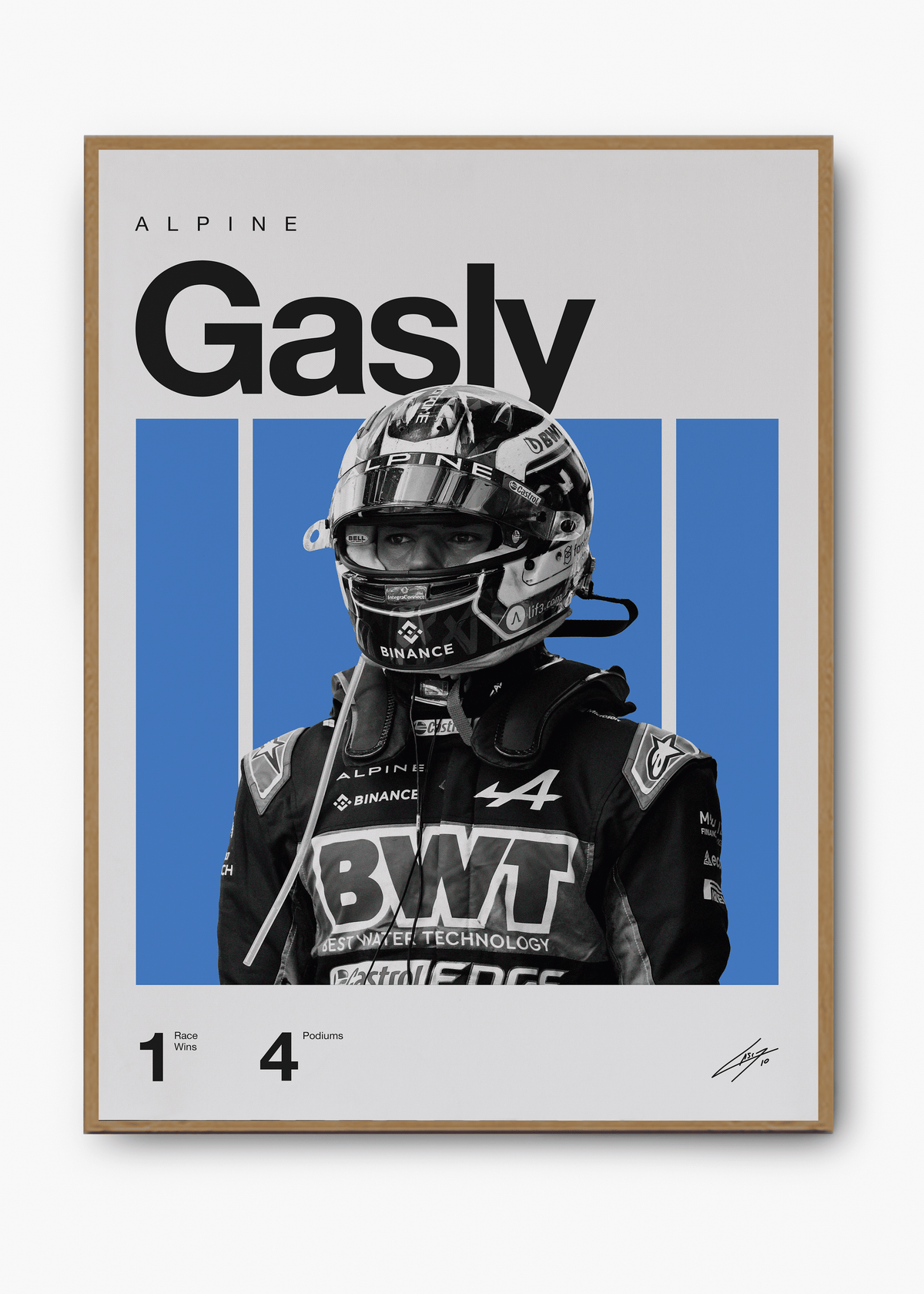 Quadro decorativo Pierre Gasly F1 — arte de automobilismo para parede | Cübe Quadros