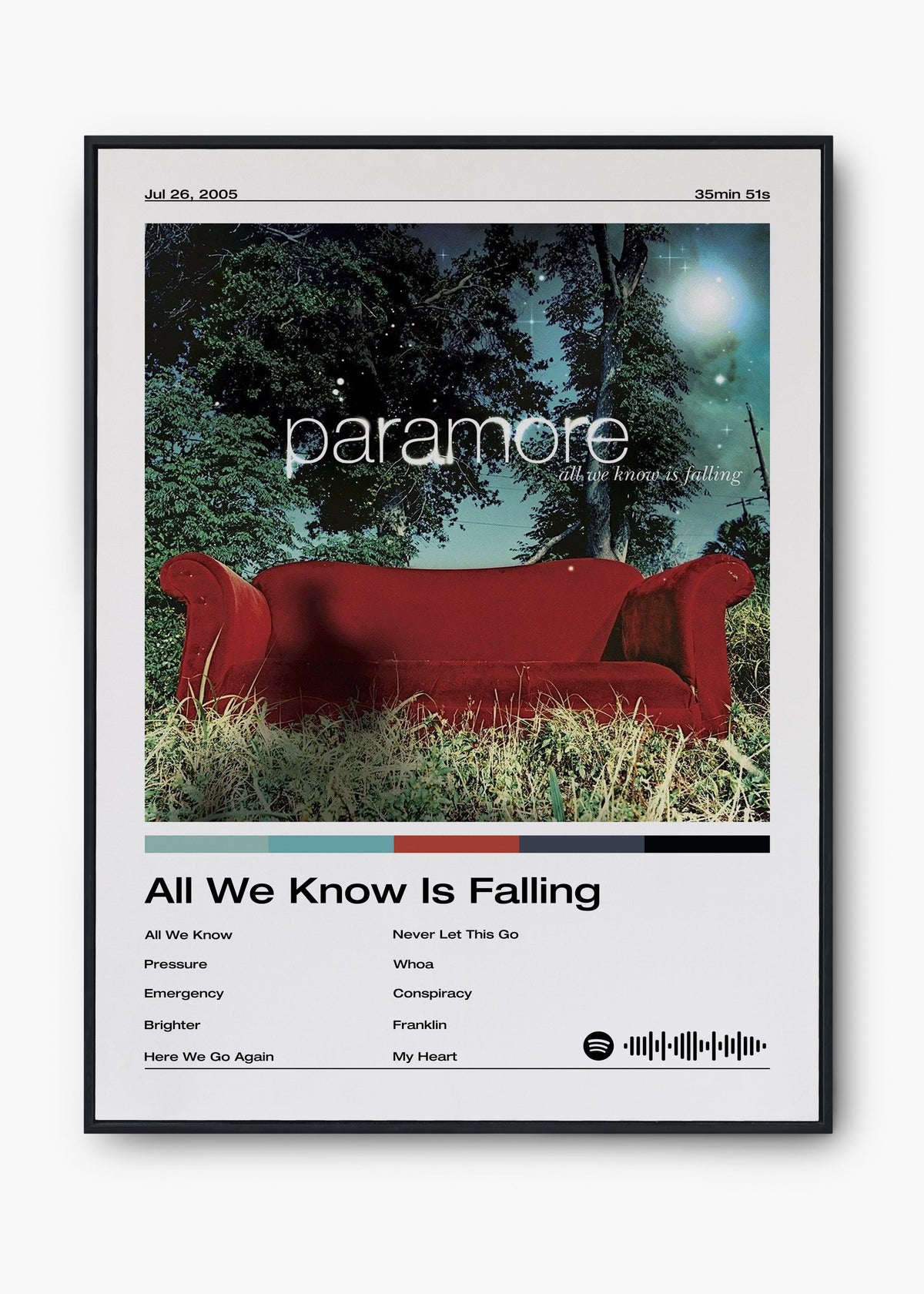 Quadro Paramore All We Know Is Falling