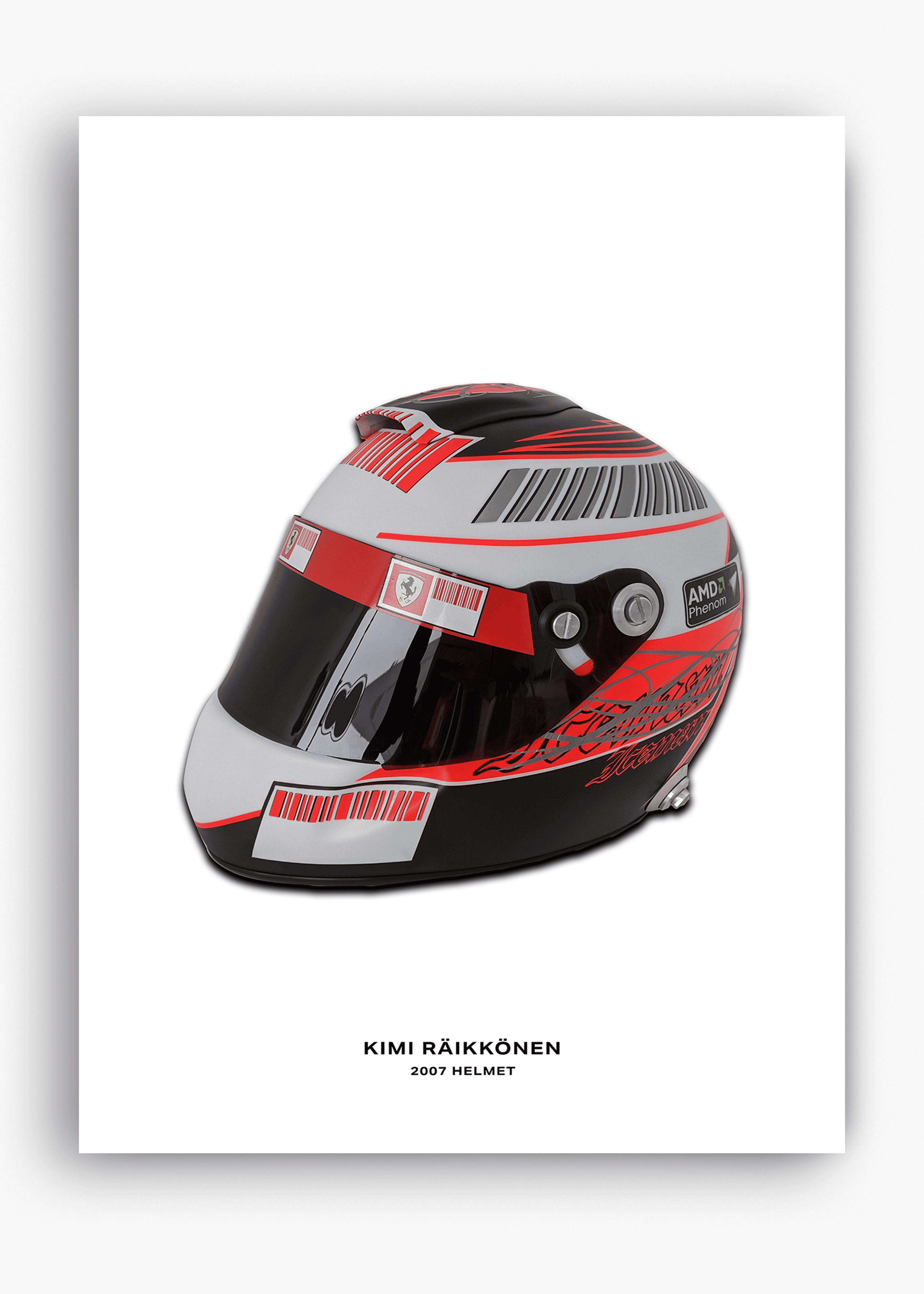Quadro decorativo Kimi Raikkonen 2007 — arte de automobilismo para parede | Cübe Quadros