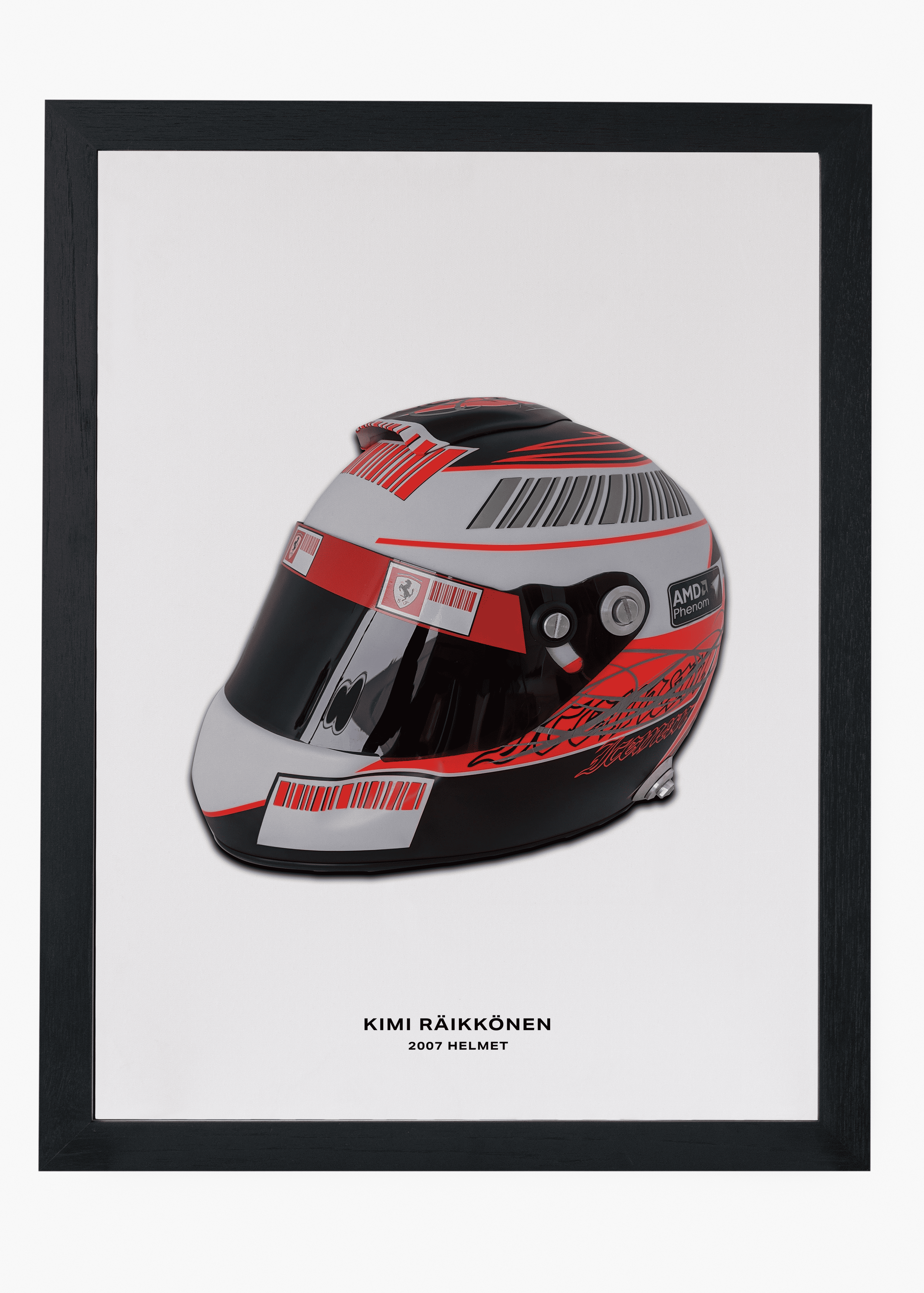 Quadro decorativo Kimi Raikkonen 2007 — arte de automobilismo para parede | Cübe Quadros