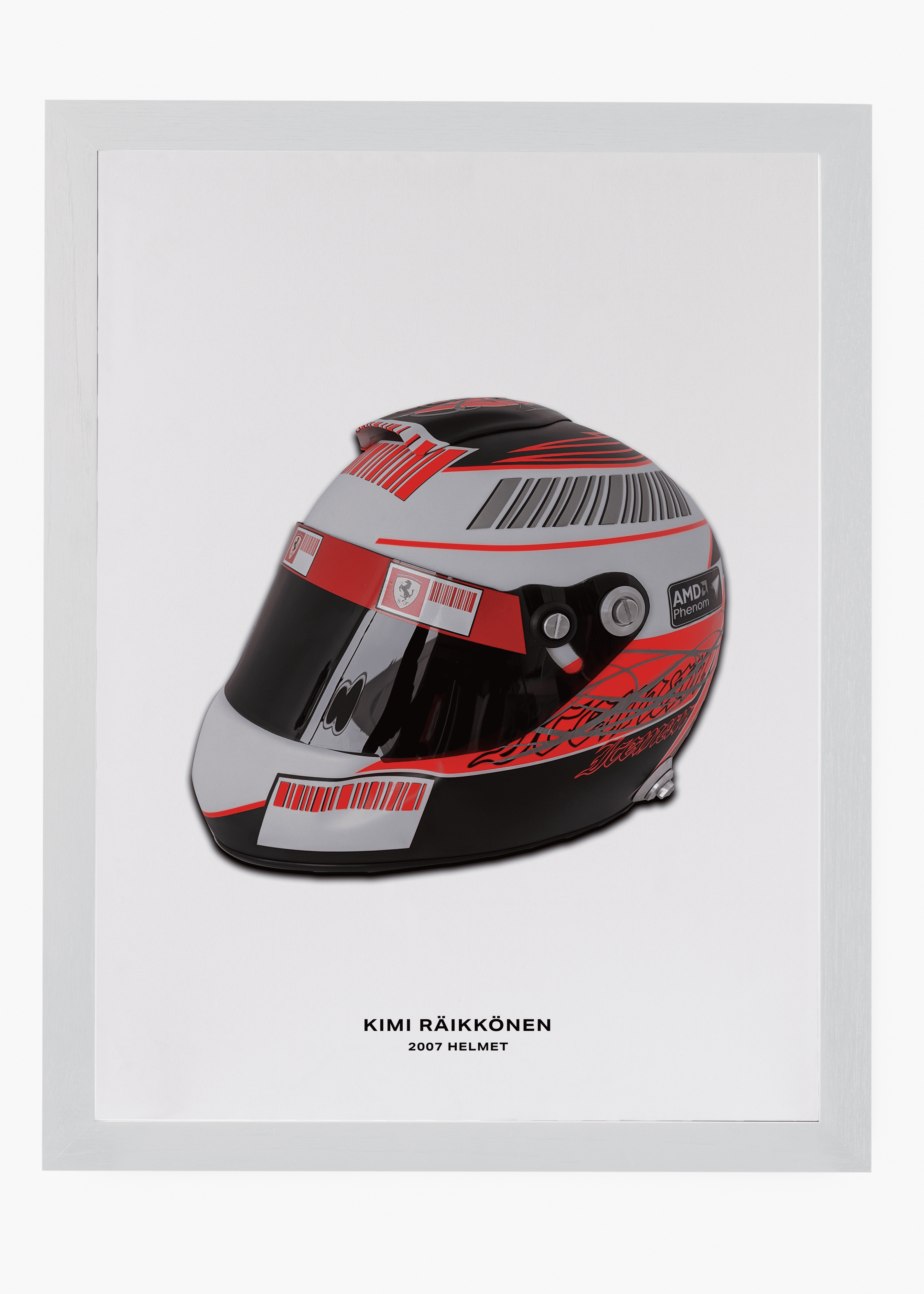 Quadro decorativo Kimi Raikkonen 2007 — arte de automobilismo para parede | Cübe Quadros