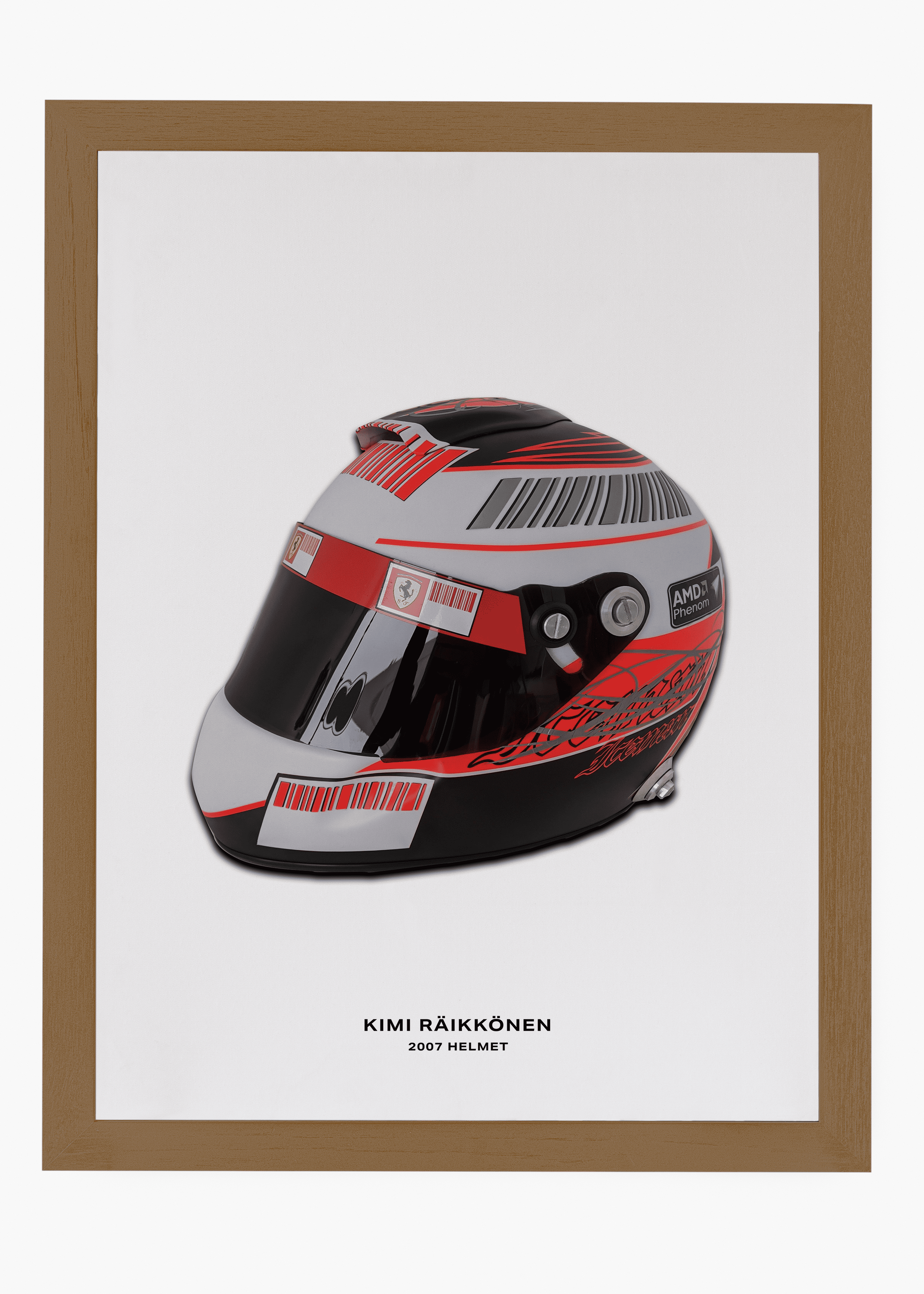 Quadro decorativo Kimi Raikkonen 2007 — arte de automobilismo para parede | Cübe Quadros