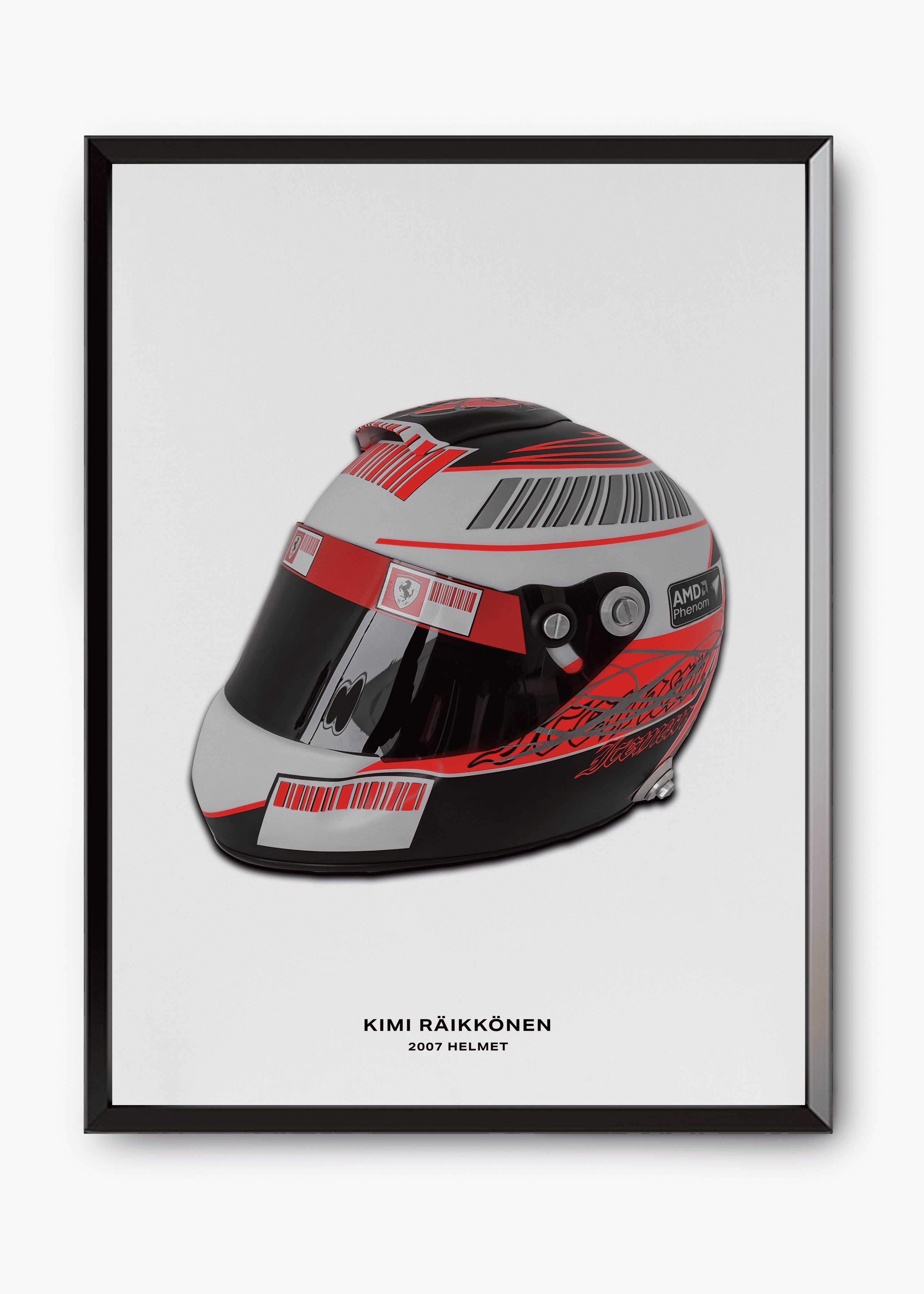 Quadro decorativo Kimi Raikkonen 2007 — arte de automobilismo para parede | Cübe Quadros