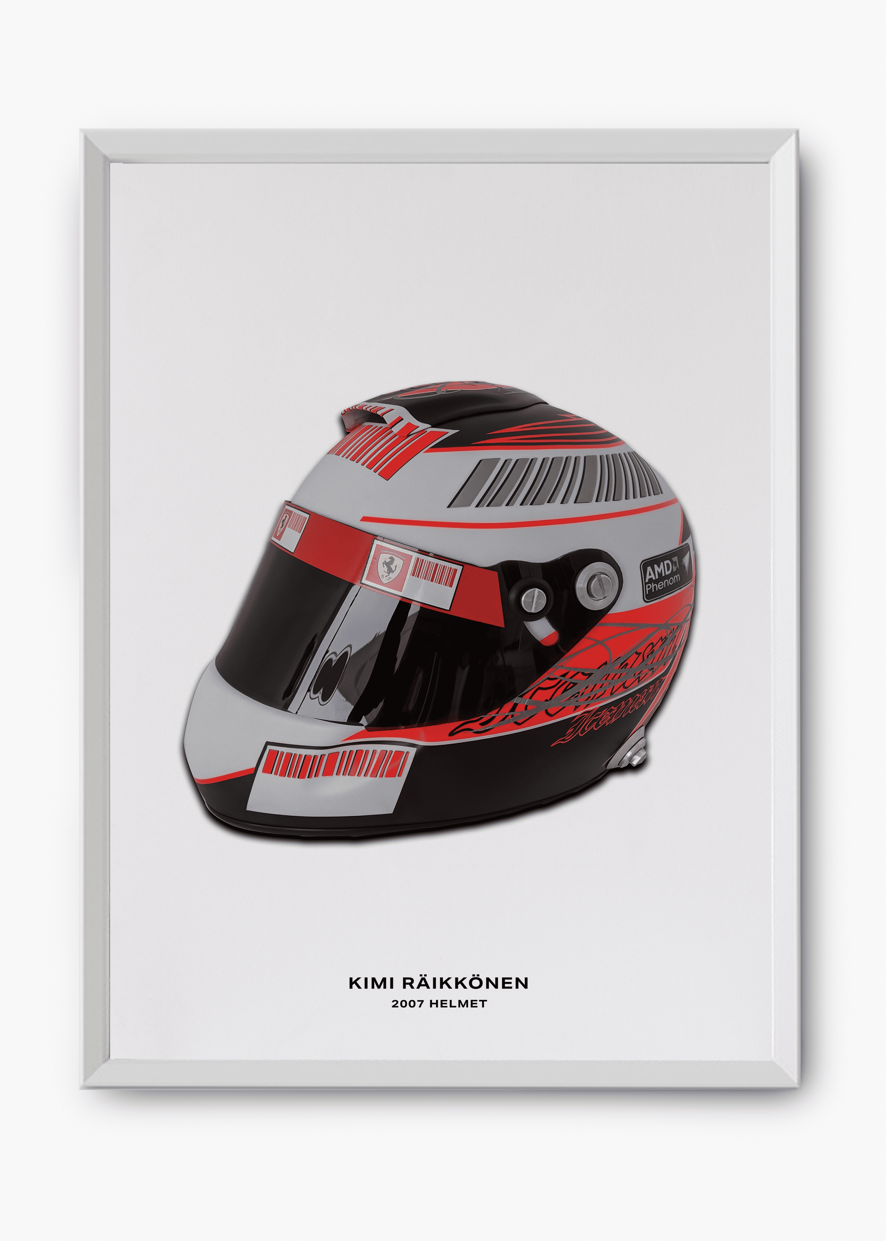 Quadro decorativo Kimi Raikkonen 2007 — arte de automobilismo para parede | Cübe Quadros