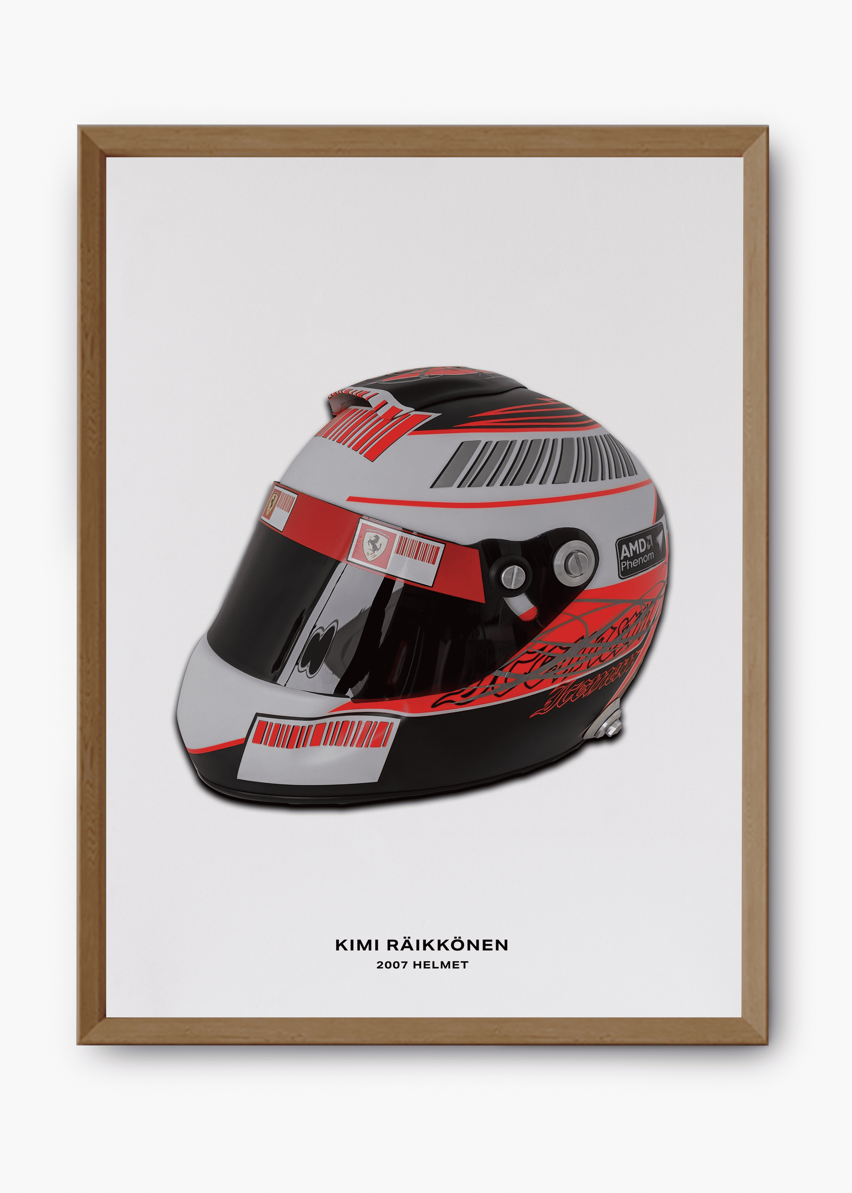 Quadro decorativo Kimi Raikkonen 2007 — arte de automobilismo para parede | Cübe Quadros