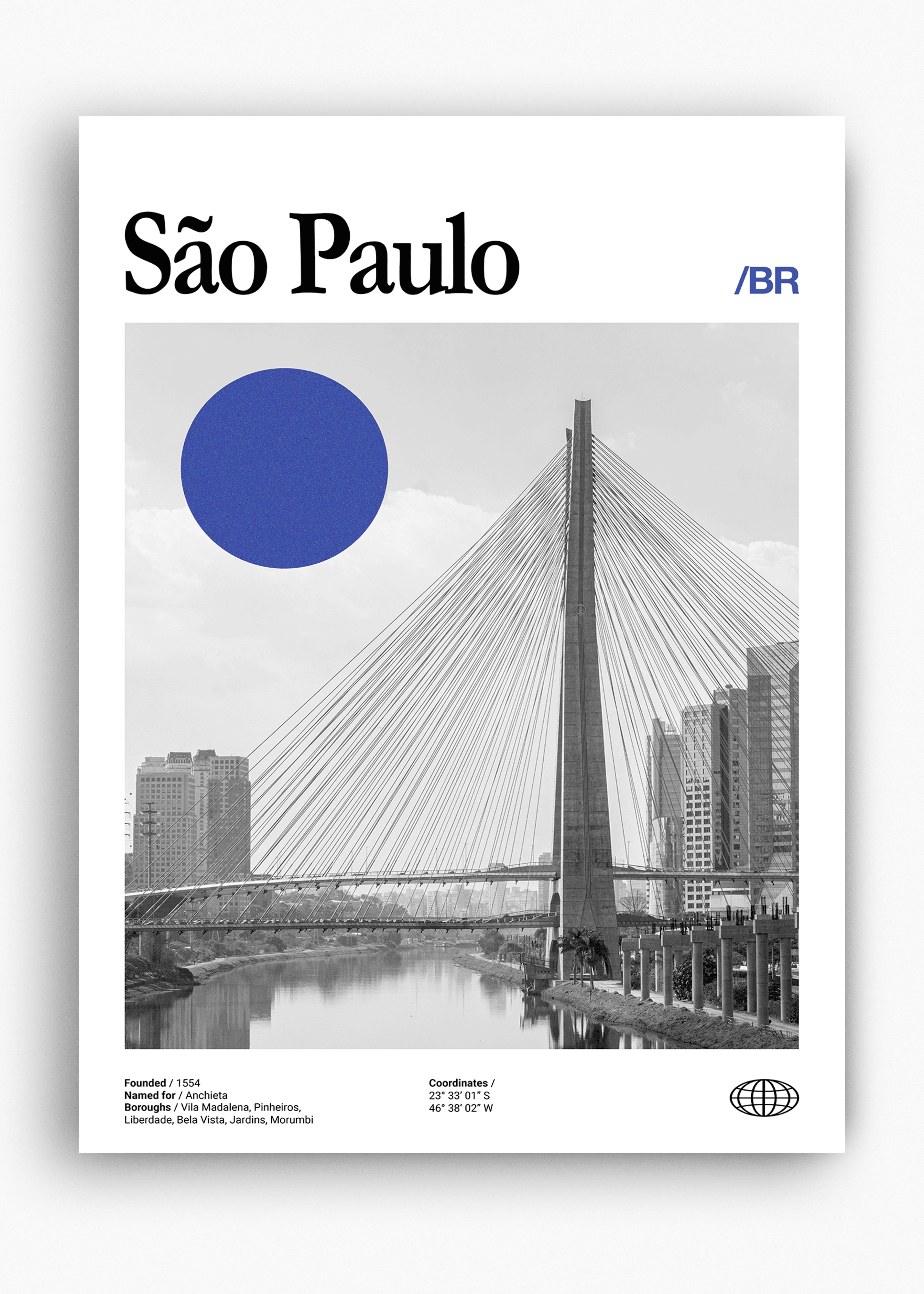 Quadro decorativo São Paulo City — arte de cidade para parede | Cübe Quadros