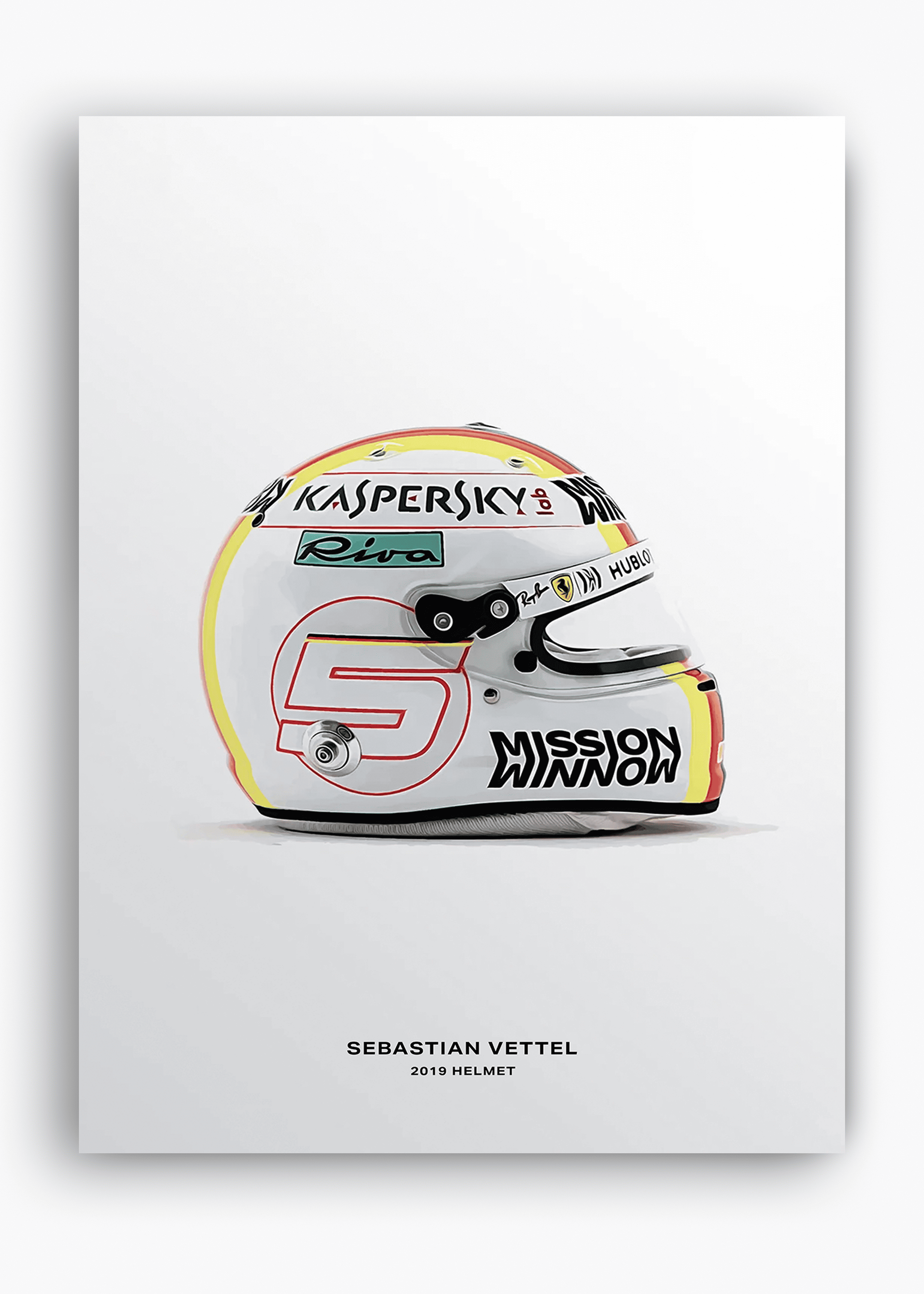 Quadro decorativo Sebastian Vettel 2019 — arte de automobilismo para parede | Cübe Quadros