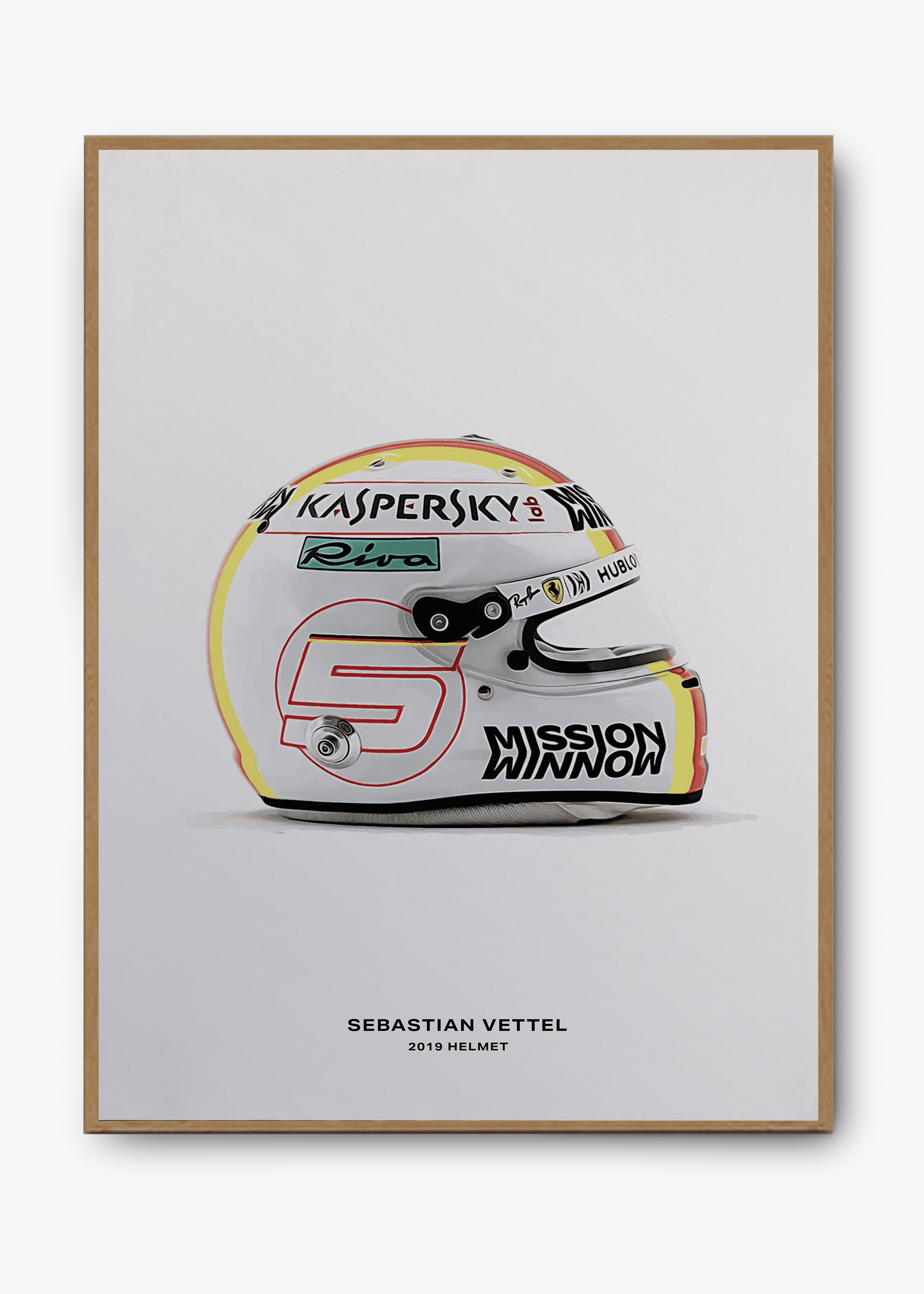 Quadro decorativo Sebastian Vettel 2019 — arte de automobilismo para parede | Cübe Quadros