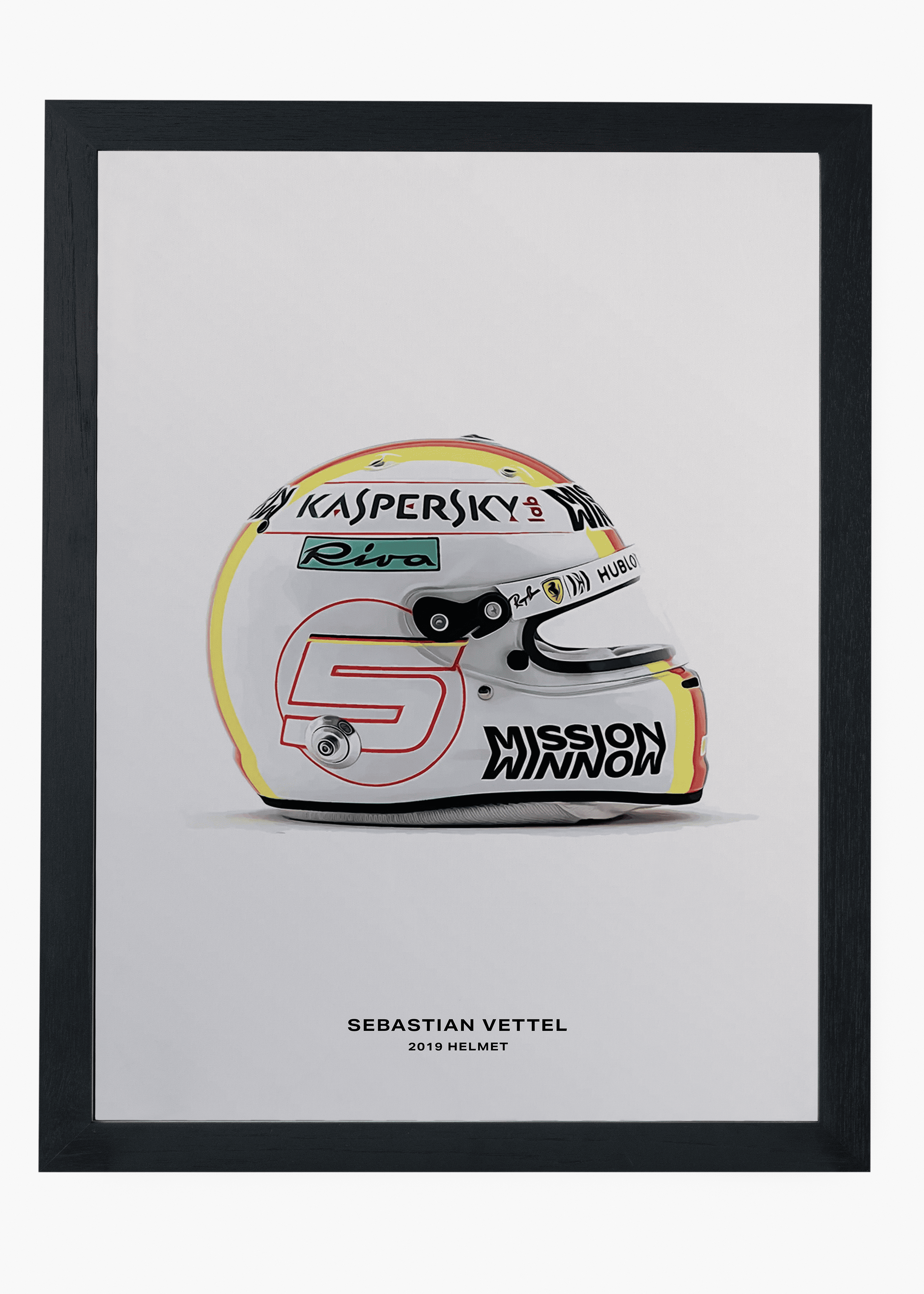 Quadro decorativo Sebastian Vettel 2019 — arte de automobilismo para parede | Cübe Quadros