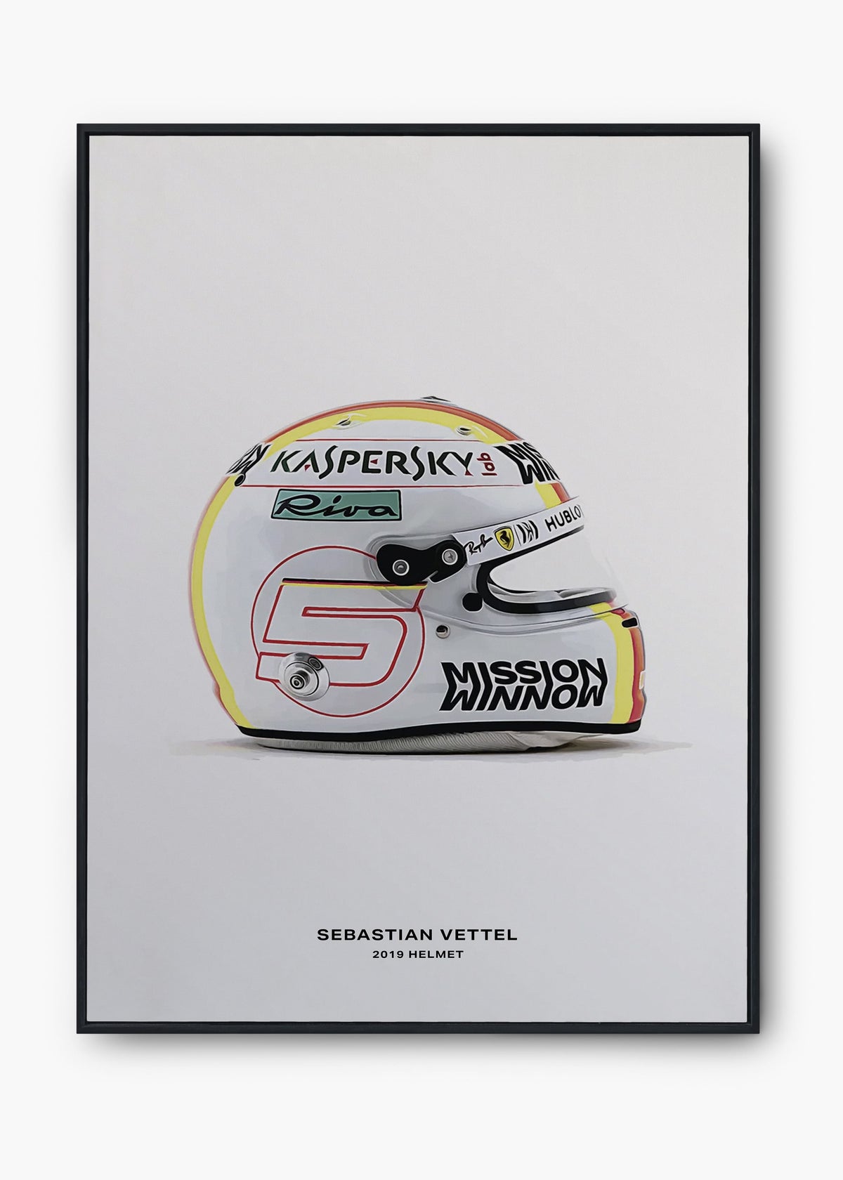 Quadro Capacete Sebastian Vettel 2019 Fórmula 1