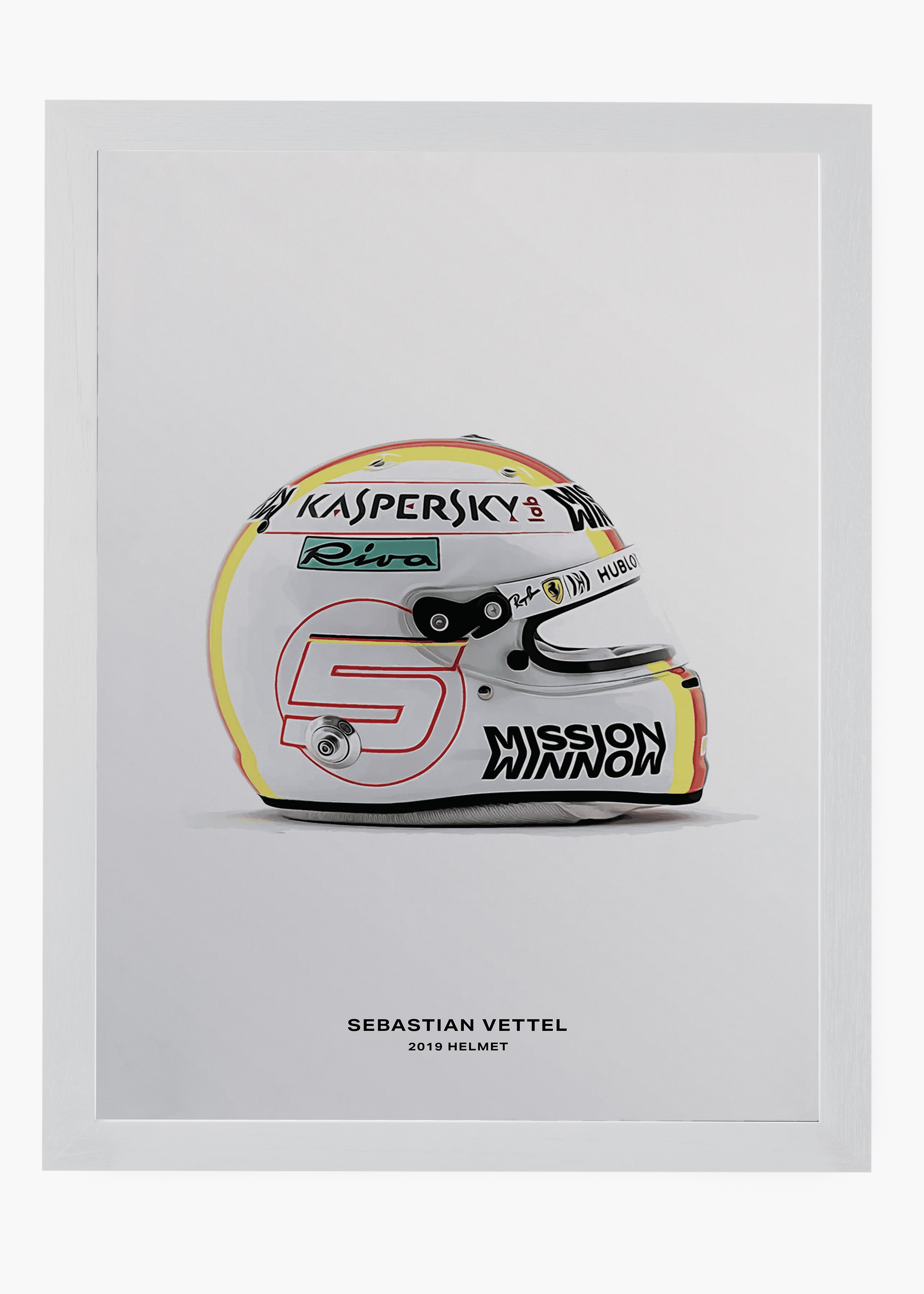 Quadro decorativo Sebastian Vettel 2019 — arte de automobilismo para parede | Cübe Quadros