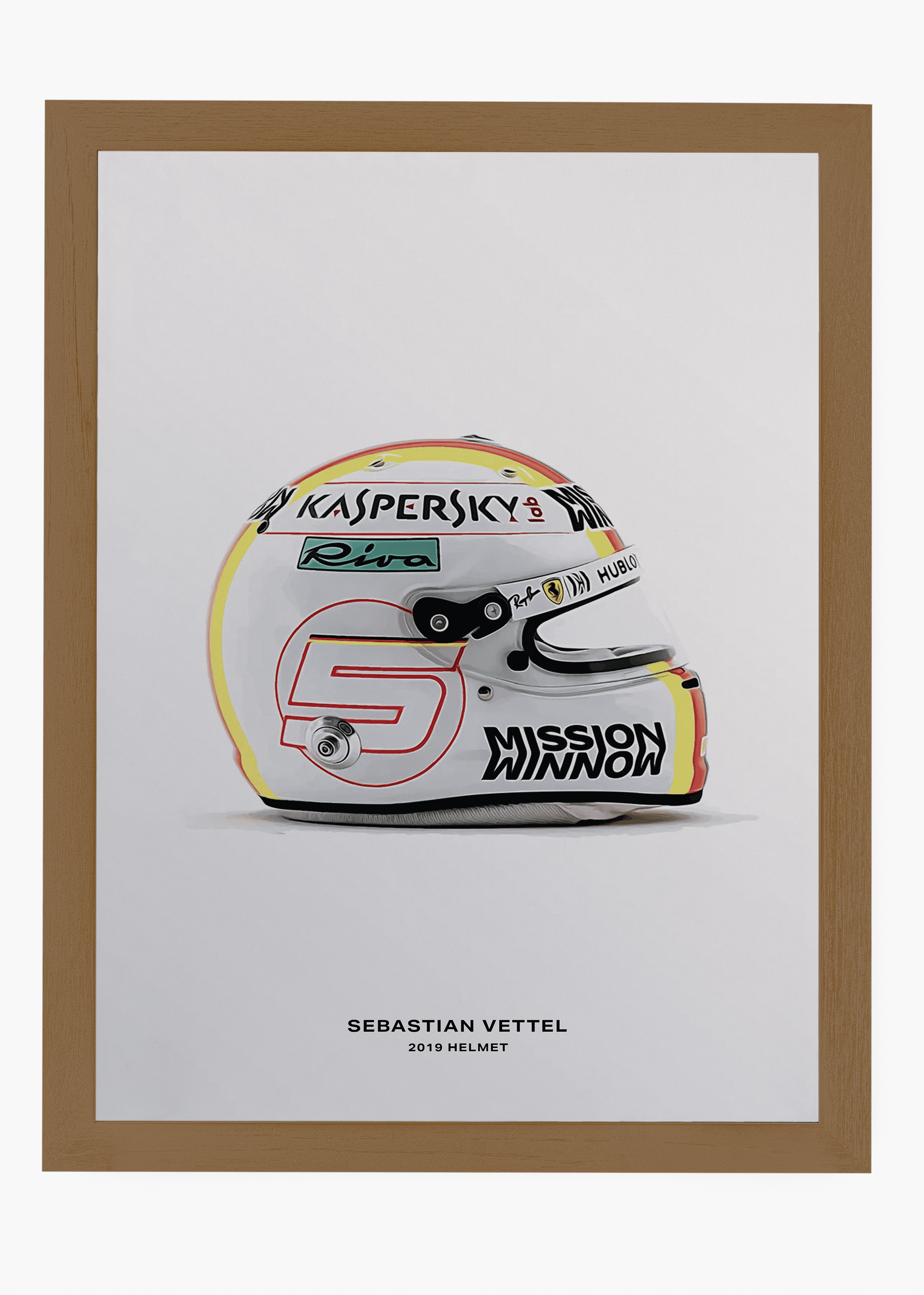 Quadro decorativo Sebastian Vettel 2019 — arte de automobilismo para parede | Cübe Quadros