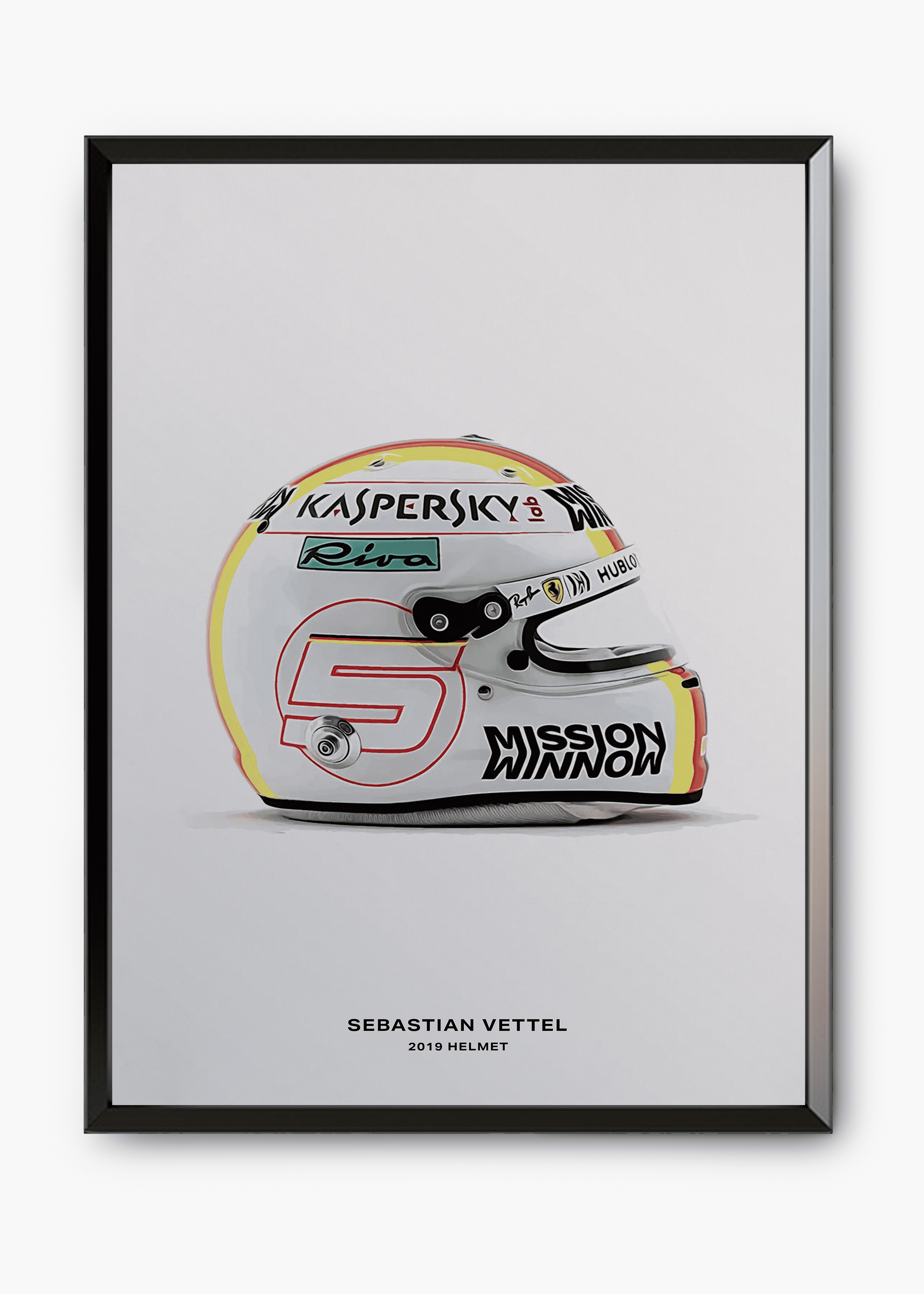 Quadro decorativo Sebastian Vettel 2019 — arte de automobilismo para parede | Cübe Quadros