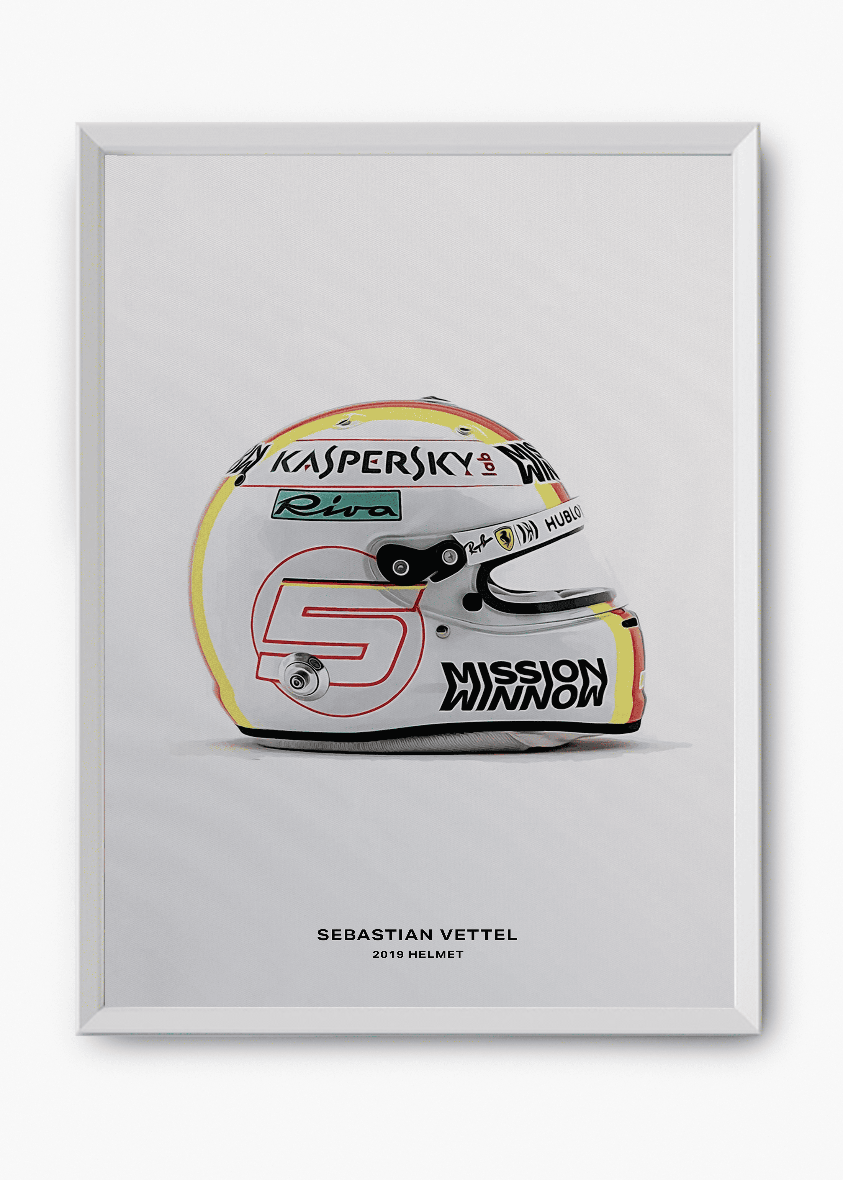 Quadro decorativo Sebastian Vettel 2019 — arte de automobilismo para parede | Cübe Quadros