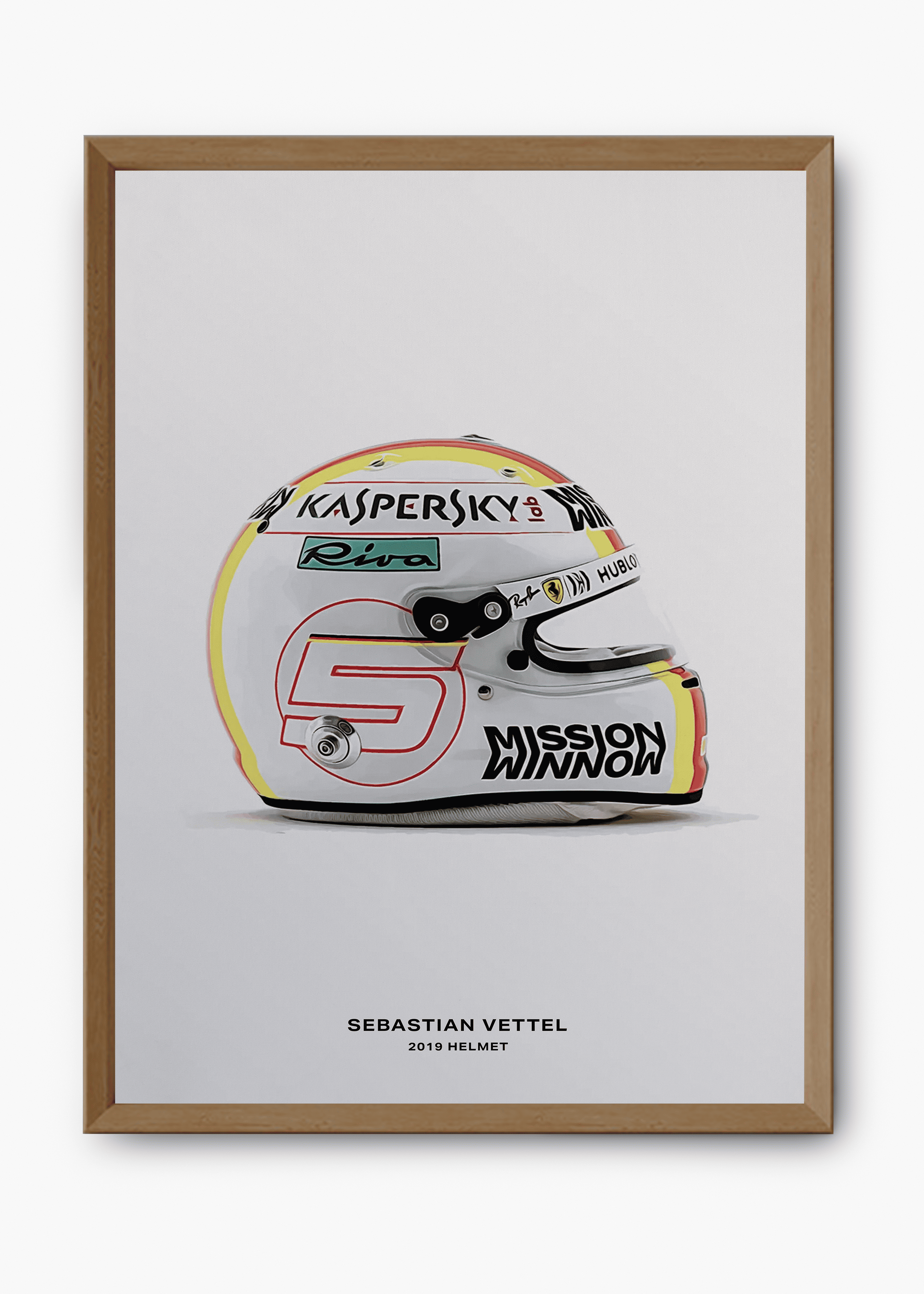 Quadro decorativo Sebastian Vettel 2019 — arte de automobilismo para parede | Cübe Quadros