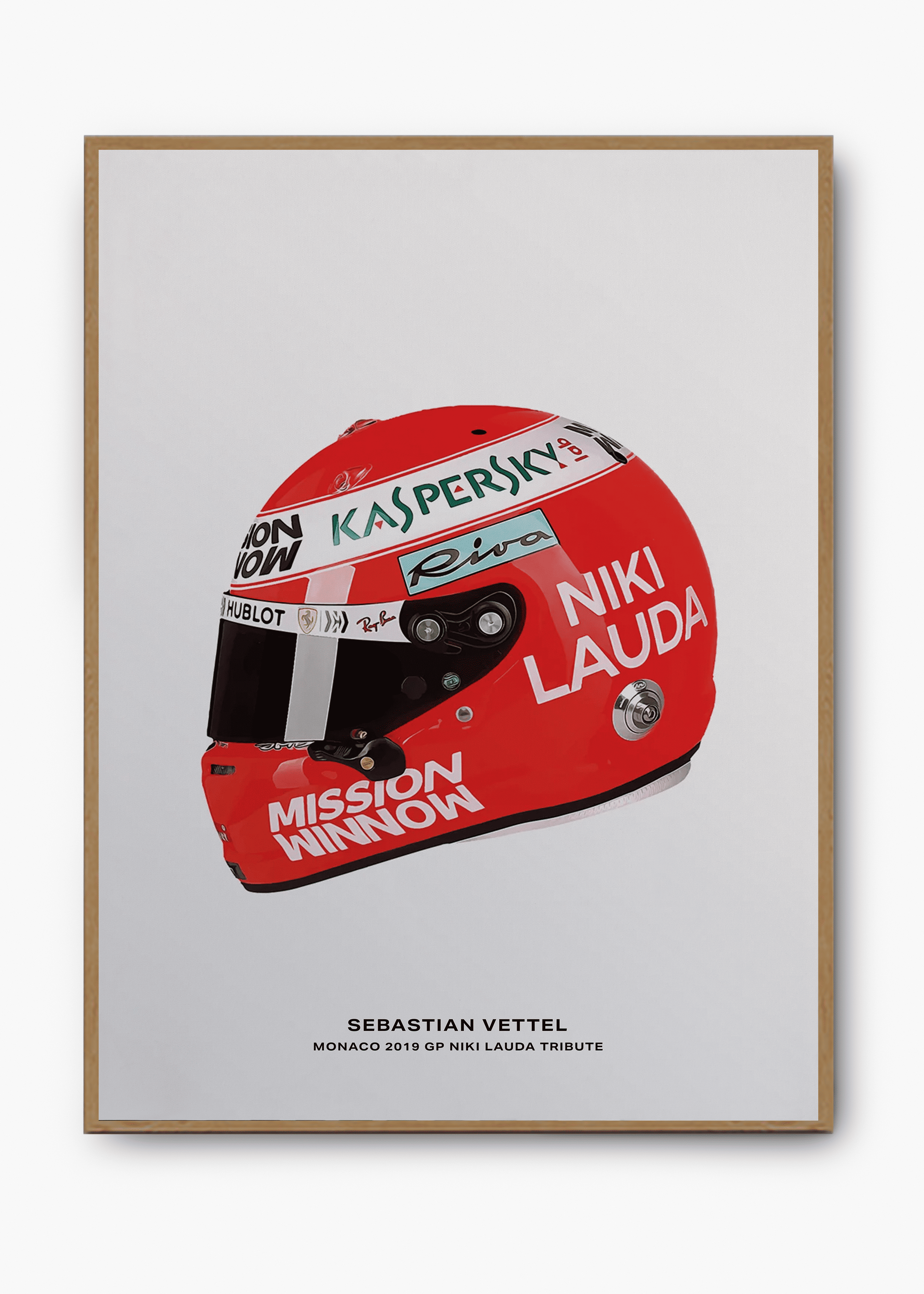 Quadro decorativo Sebastian Vettel Niki Lauda Tribute — arte de automobilismo para parede | Cübe Quadros