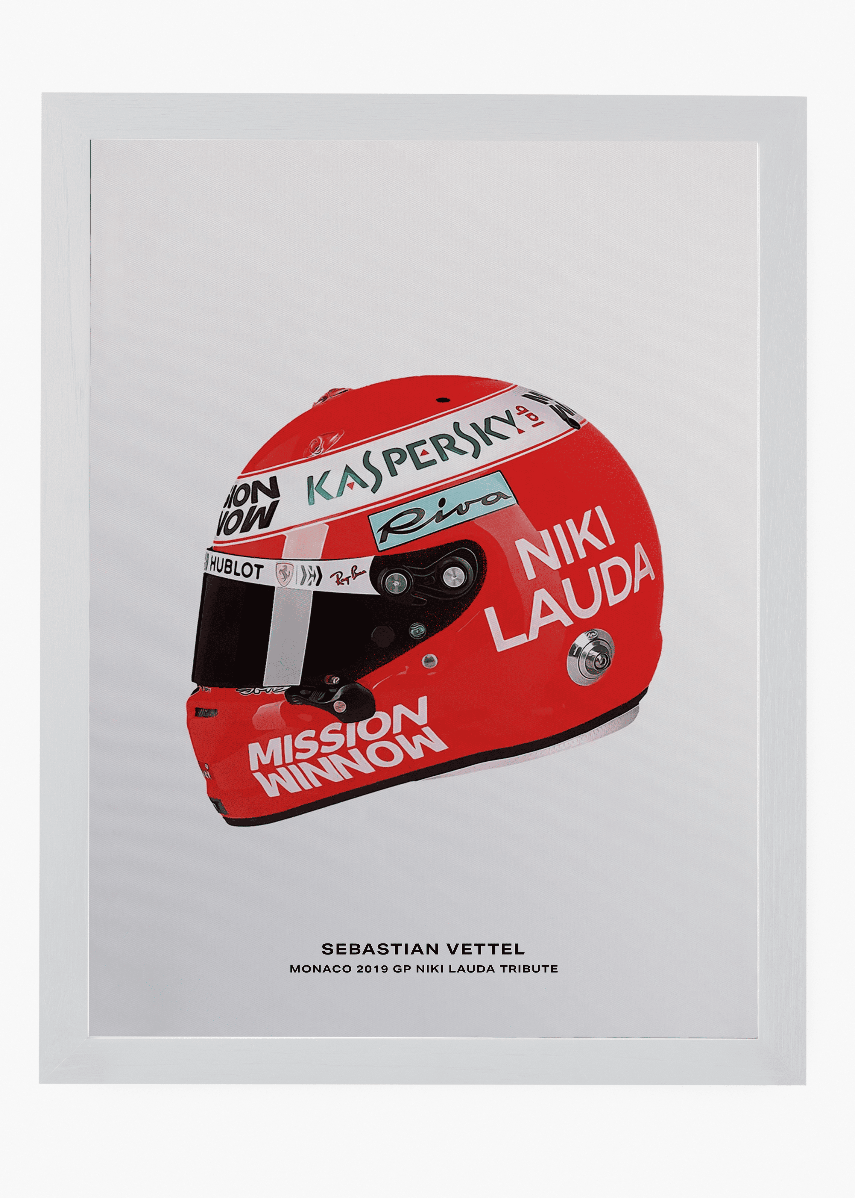 Quadro decorativo Sebastian Vettel Niki Lauda Tribute — arte de automobilismo para parede | Cübe Quadros