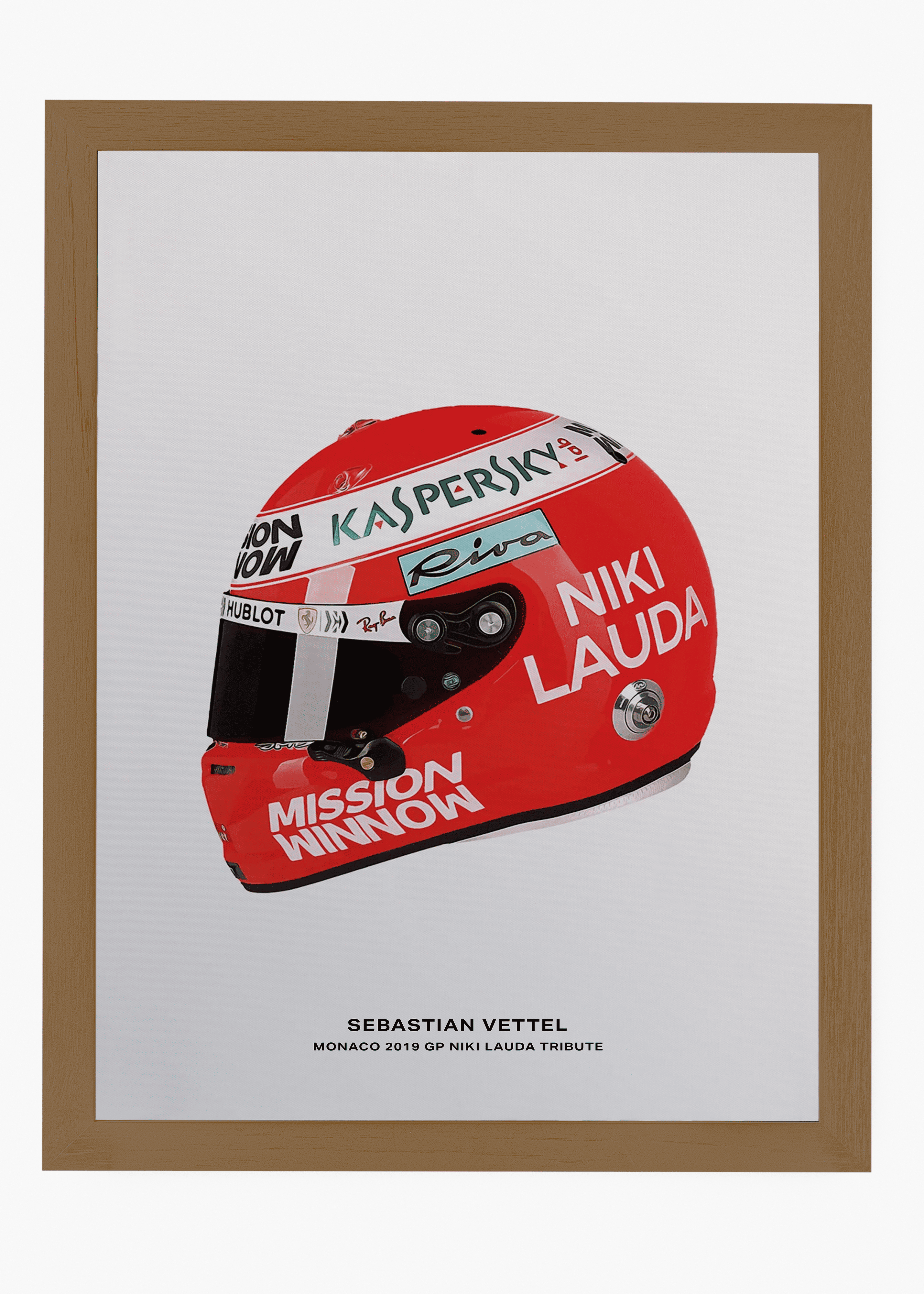 Quadro decorativo Sebastian Vettel Niki Lauda Tribute — arte de automobilismo para parede | Cübe Quadros