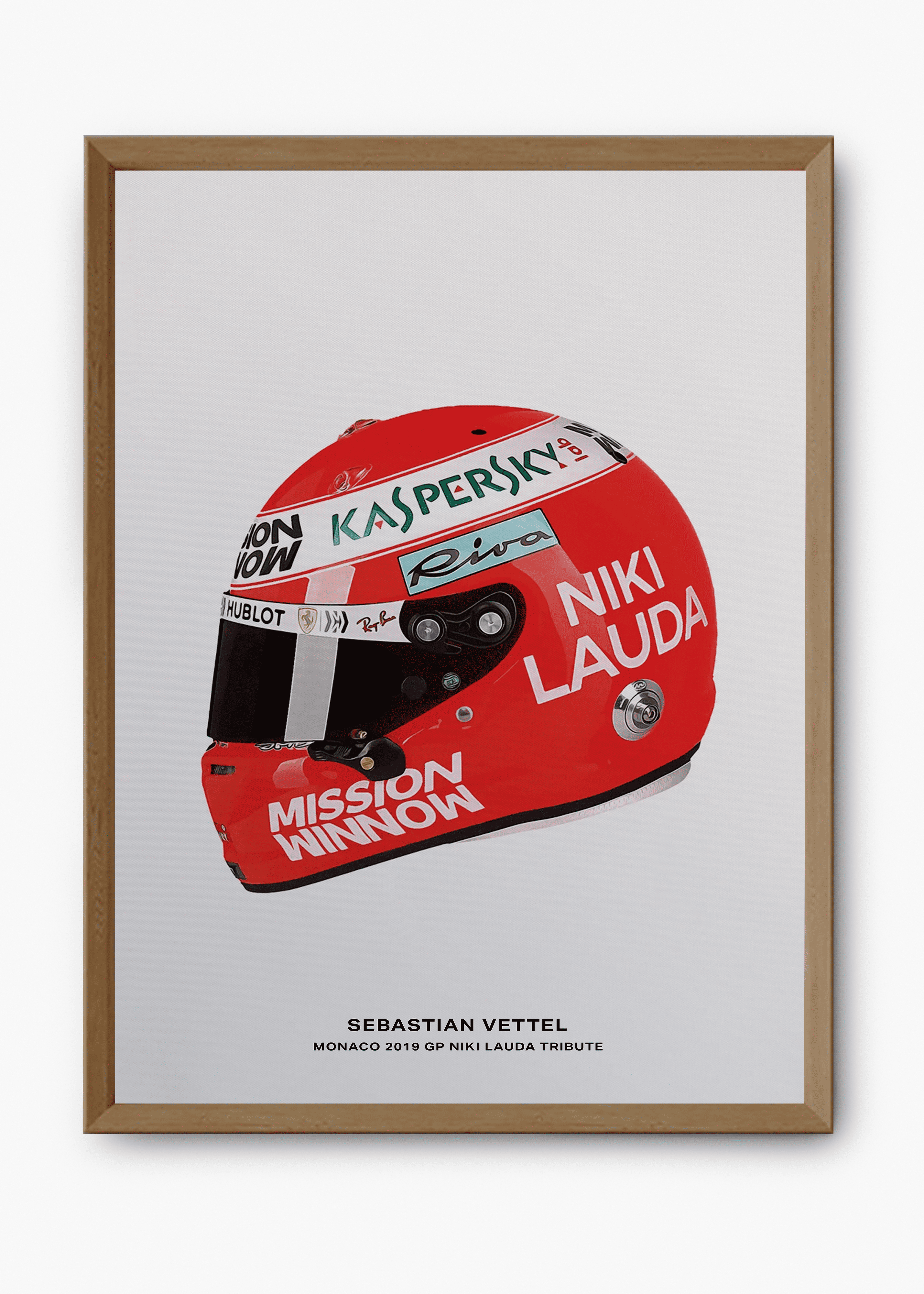 Quadro decorativo Sebastian Vettel Niki Lauda Tribute — arte de automobilismo para parede | Cübe Quadros