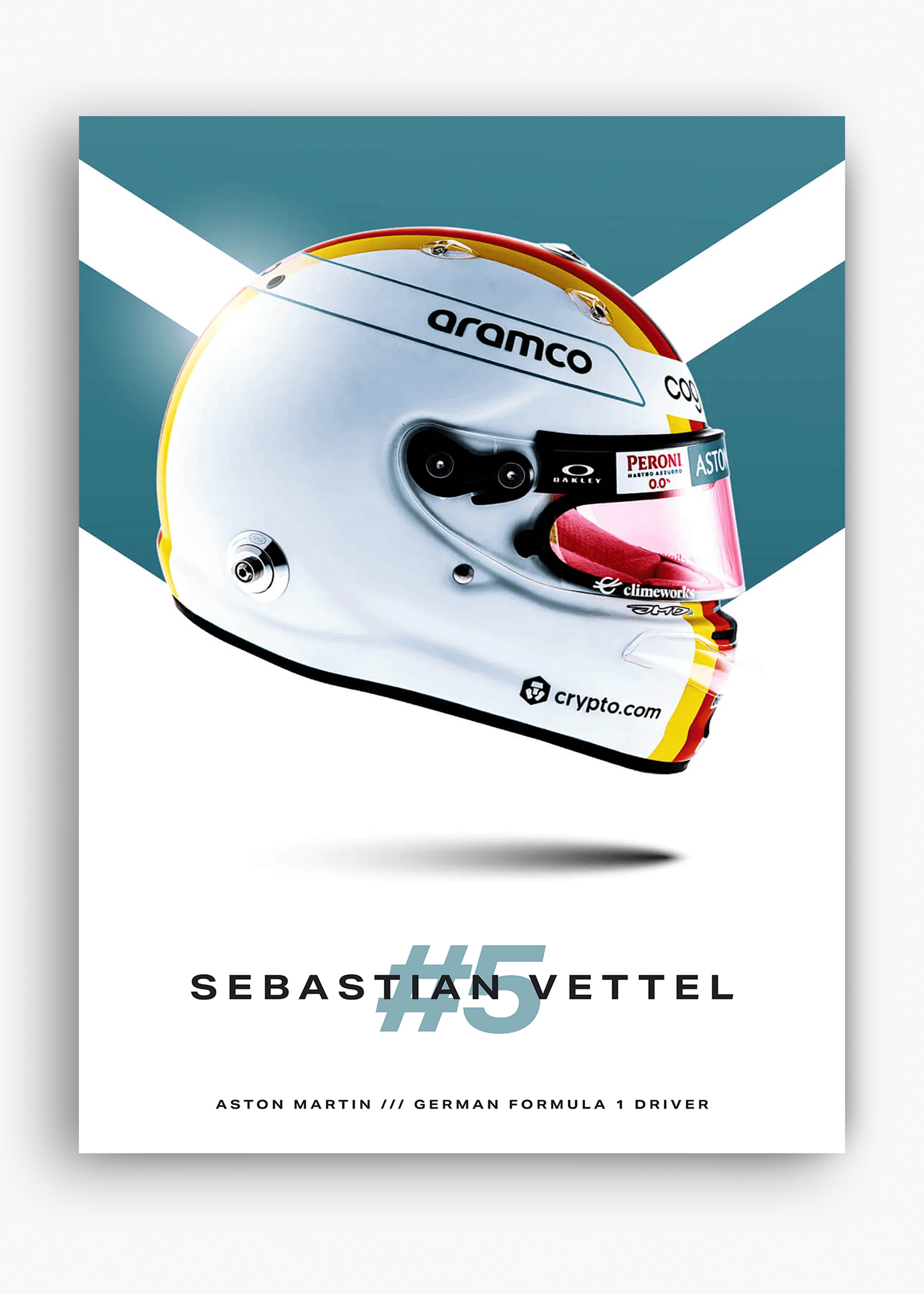 Quadro decorativo Sebastian Vettel 2022 — arte de automobilismo para parede | Cübe Quadros