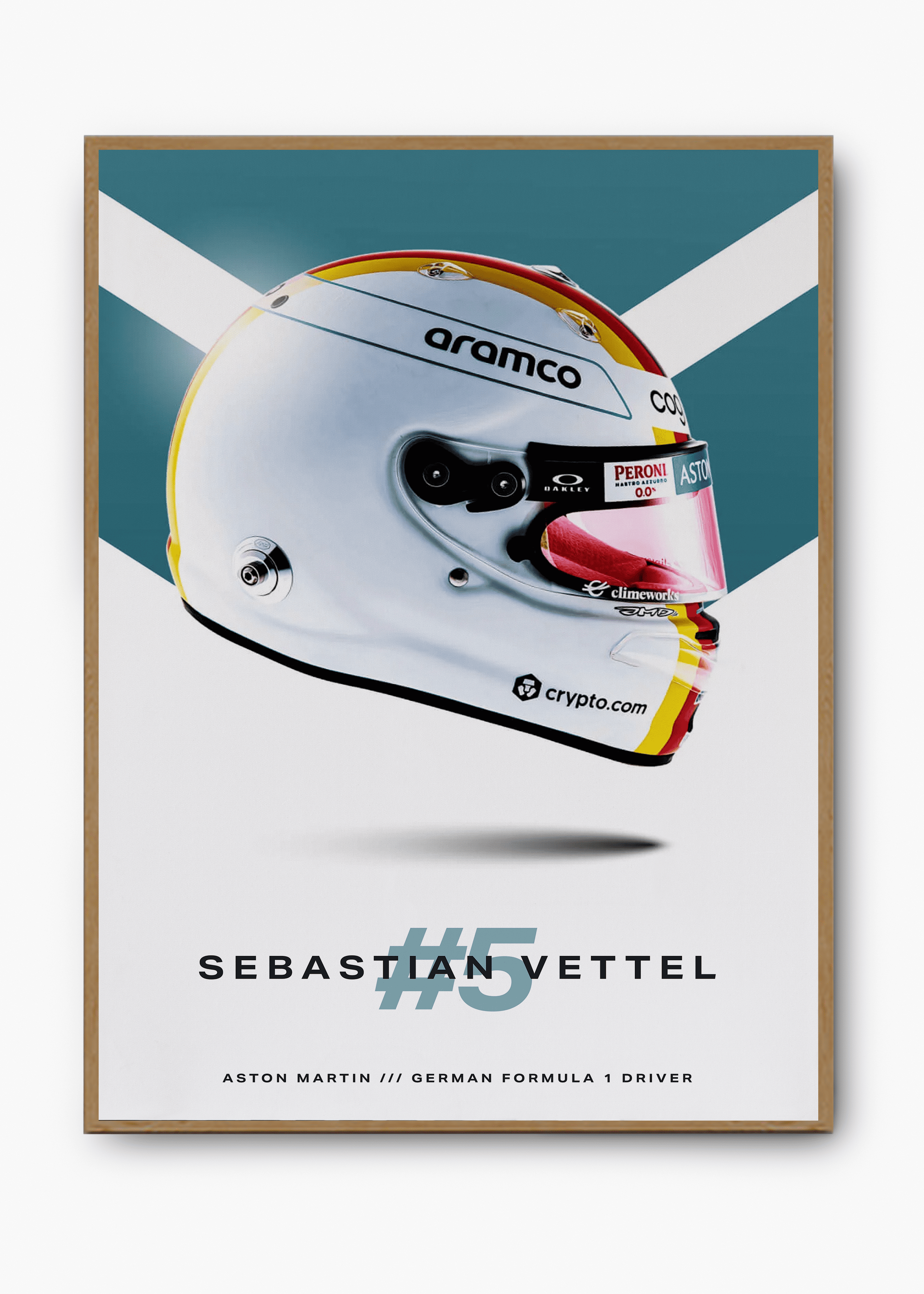 Quadro decorativo Sebastian Vettel 2022 — arte de automobilismo para parede | Cübe Quadros