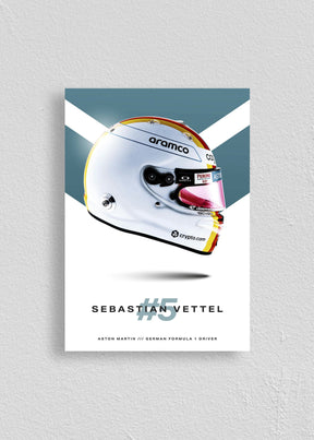 Quadro Capacete Sebastian Vettel 2022 Fórmula 1