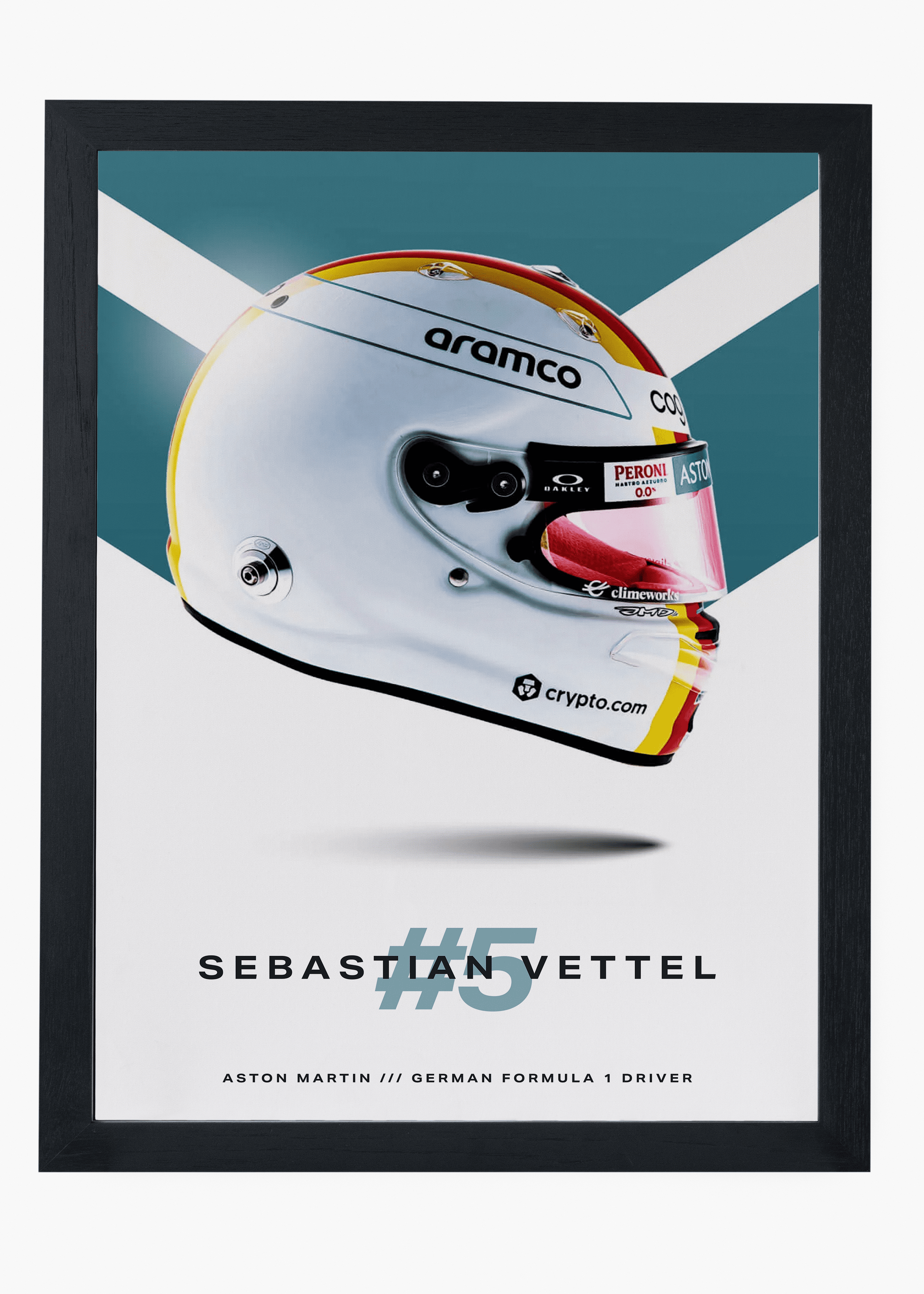 Quadro decorativo Sebastian Vettel 2022 — arte de automobilismo para parede | Cübe Quadros