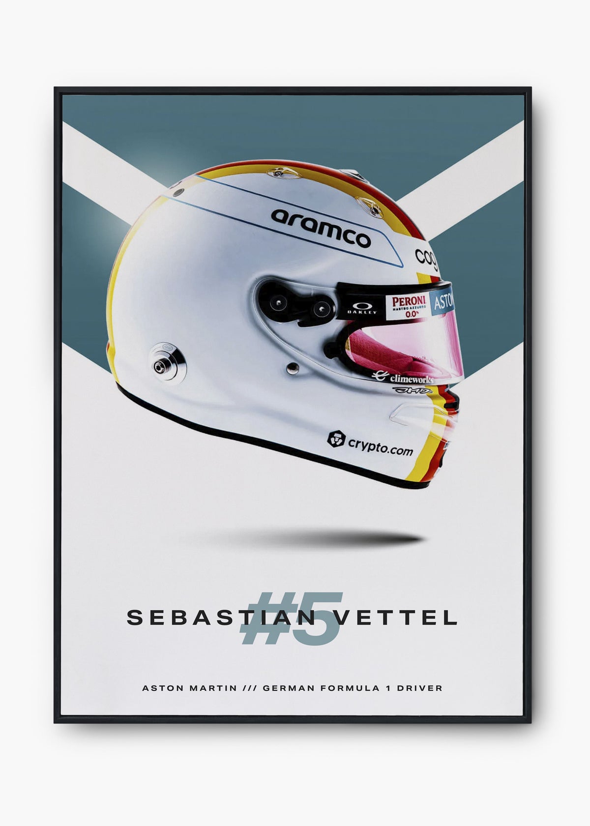 Quadro Capacete Sebastian Vettel 2022 Fórmula 1