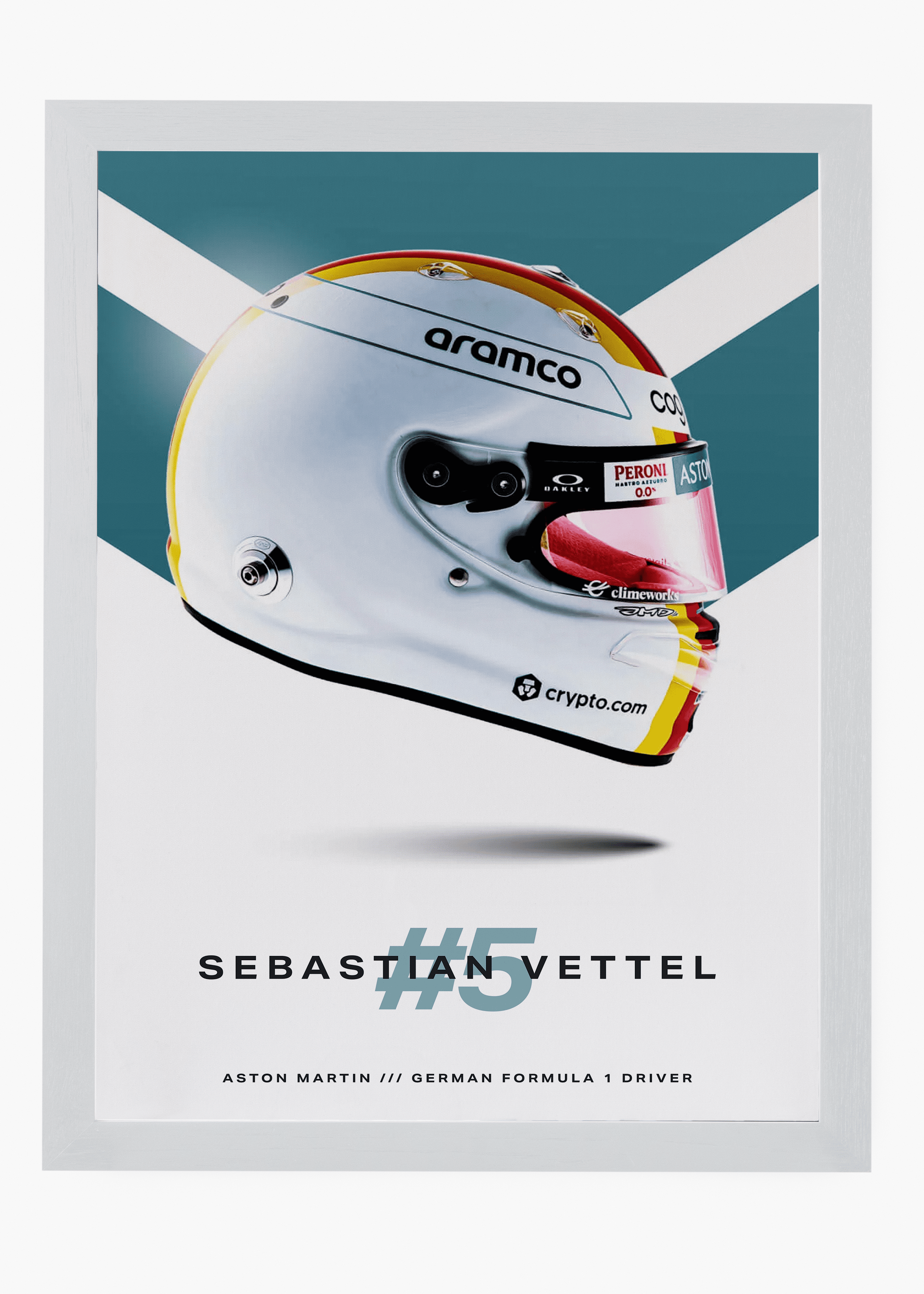 Quadro decorativo Sebastian Vettel 2022 — arte de automobilismo para parede | Cübe Quadros