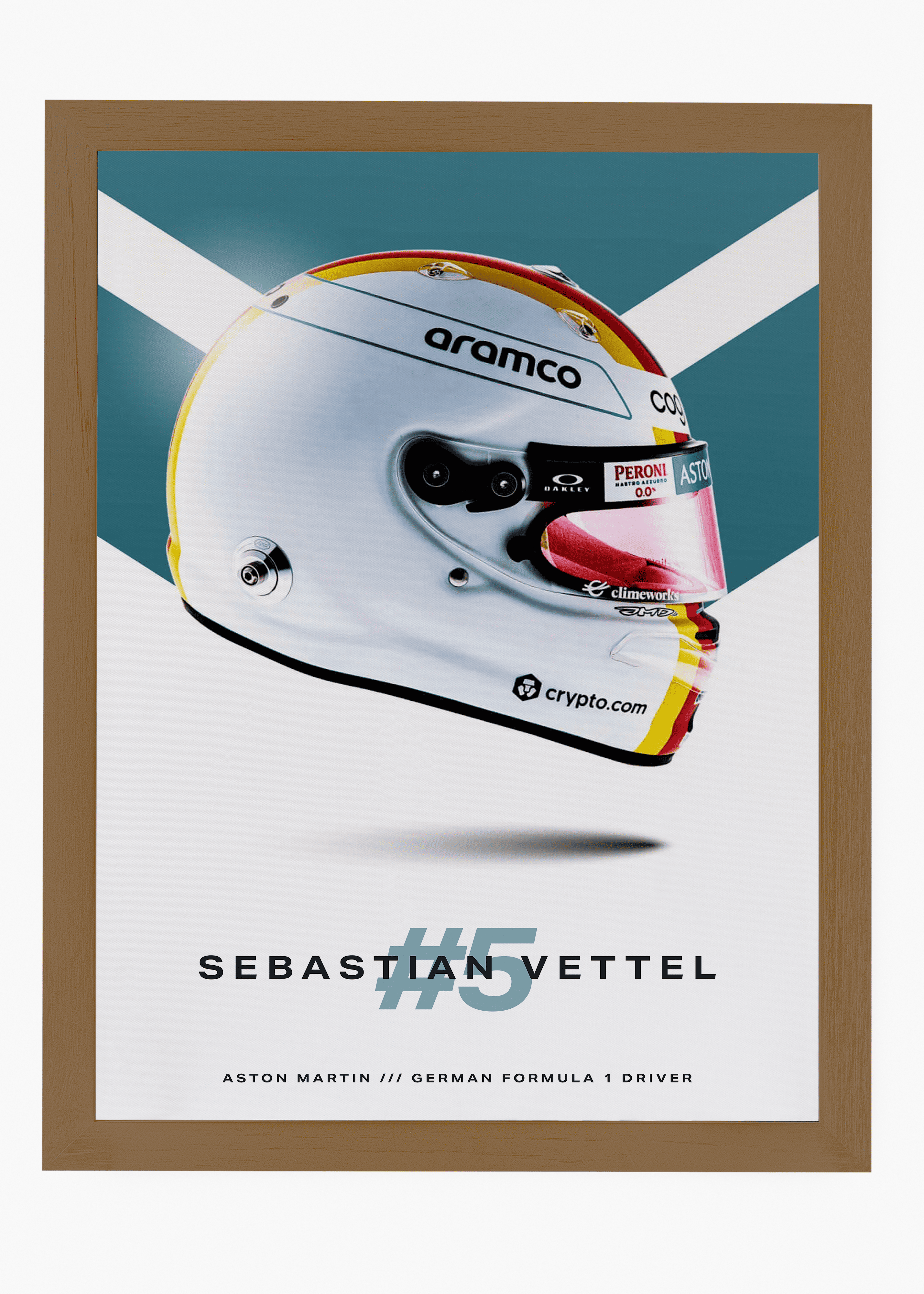 Quadro decorativo Sebastian Vettel 2022 — arte de automobilismo para parede | Cübe Quadros