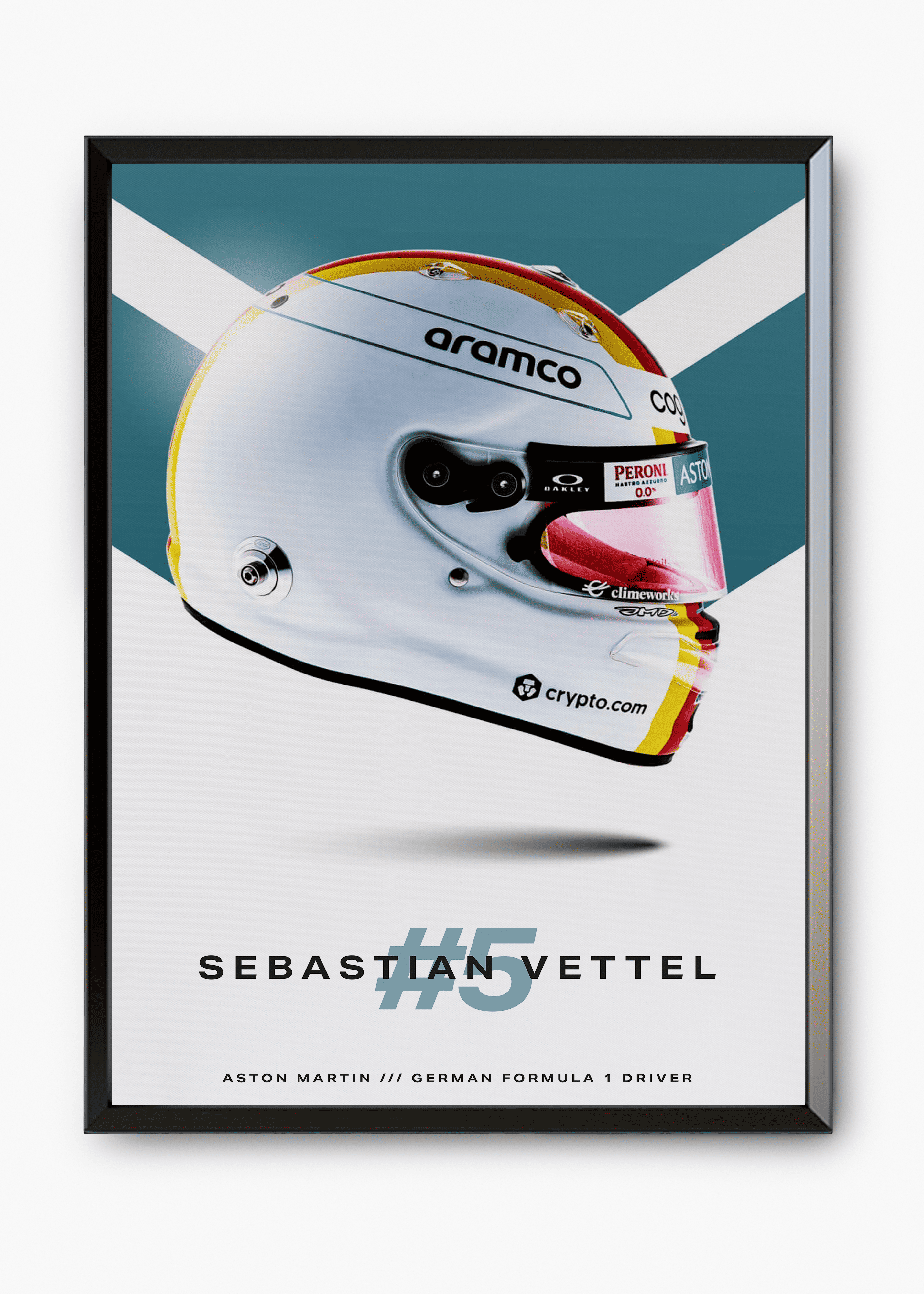 Quadro decorativo Sebastian Vettel 2022 — arte de automobilismo para parede | Cübe Quadros