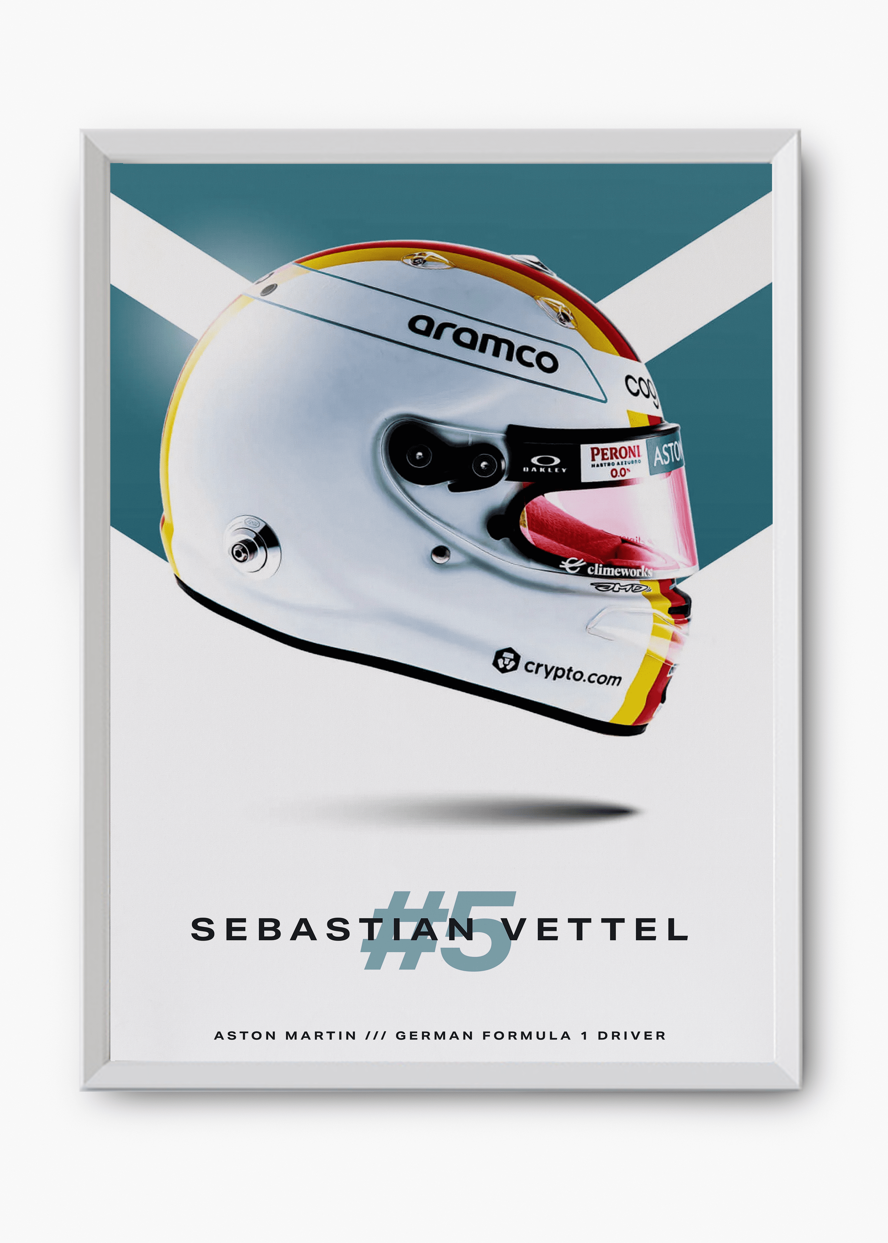 Quadro decorativo Sebastian Vettel 2022 — arte de automobilismo para parede | Cübe Quadros