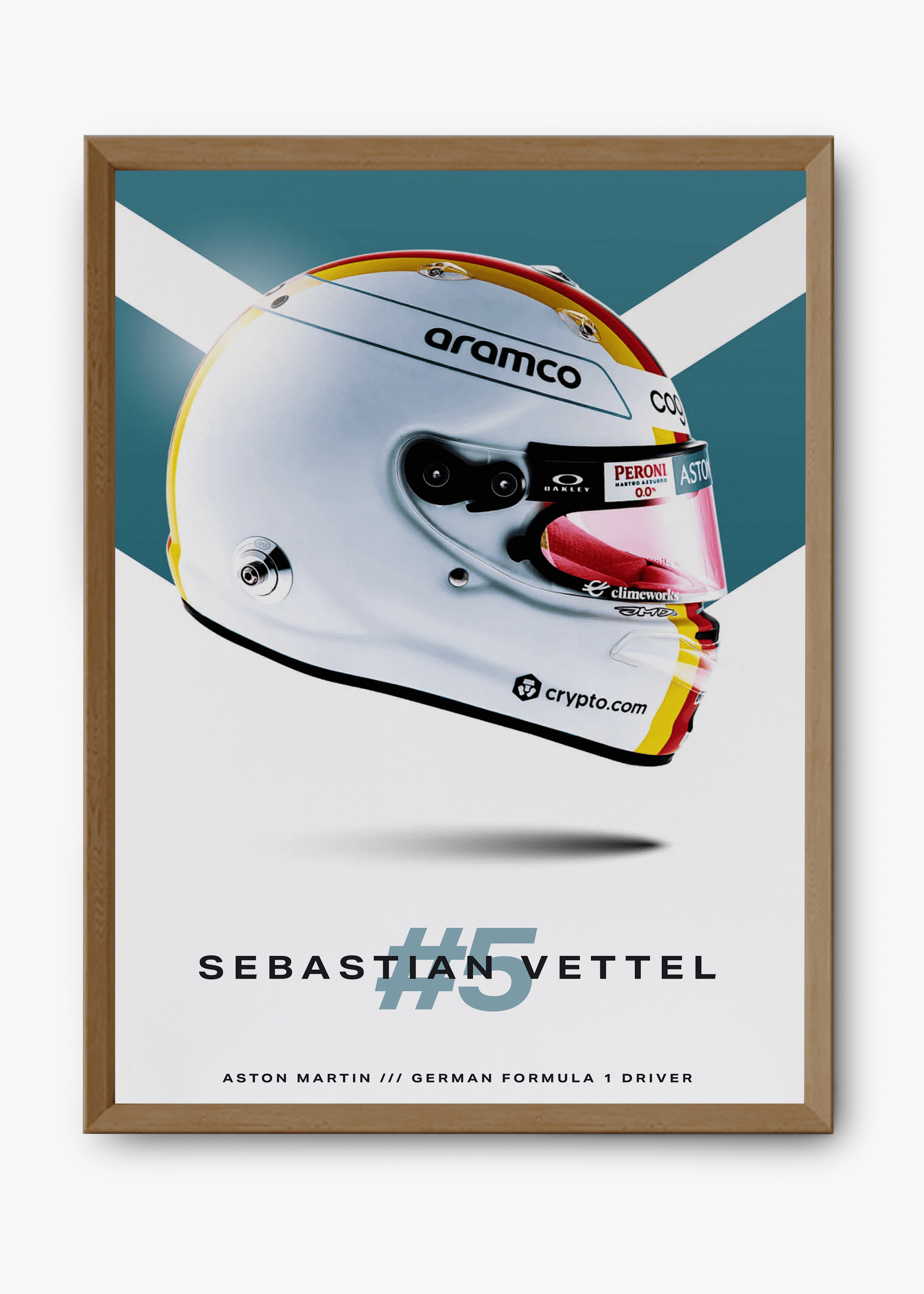 Quadro decorativo Sebastian Vettel 2022 — arte de automobilismo para parede | Cübe Quadros