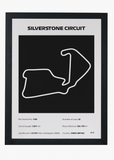 Quadro decorativo Silverstone Black — arte de automobilismo para parede | Cübe Quadros