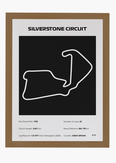 Quadro decorativo Silverstone Black — arte de automobilismo para parede | Cübe Quadros