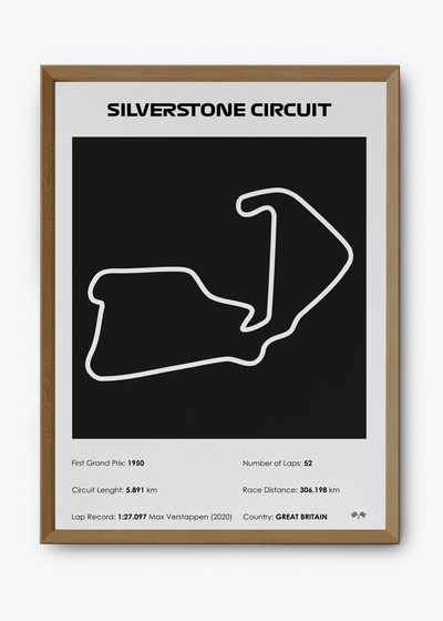 Quadro decorativo Silverstone Black — arte de automobilismo para parede | Cübe Quadros