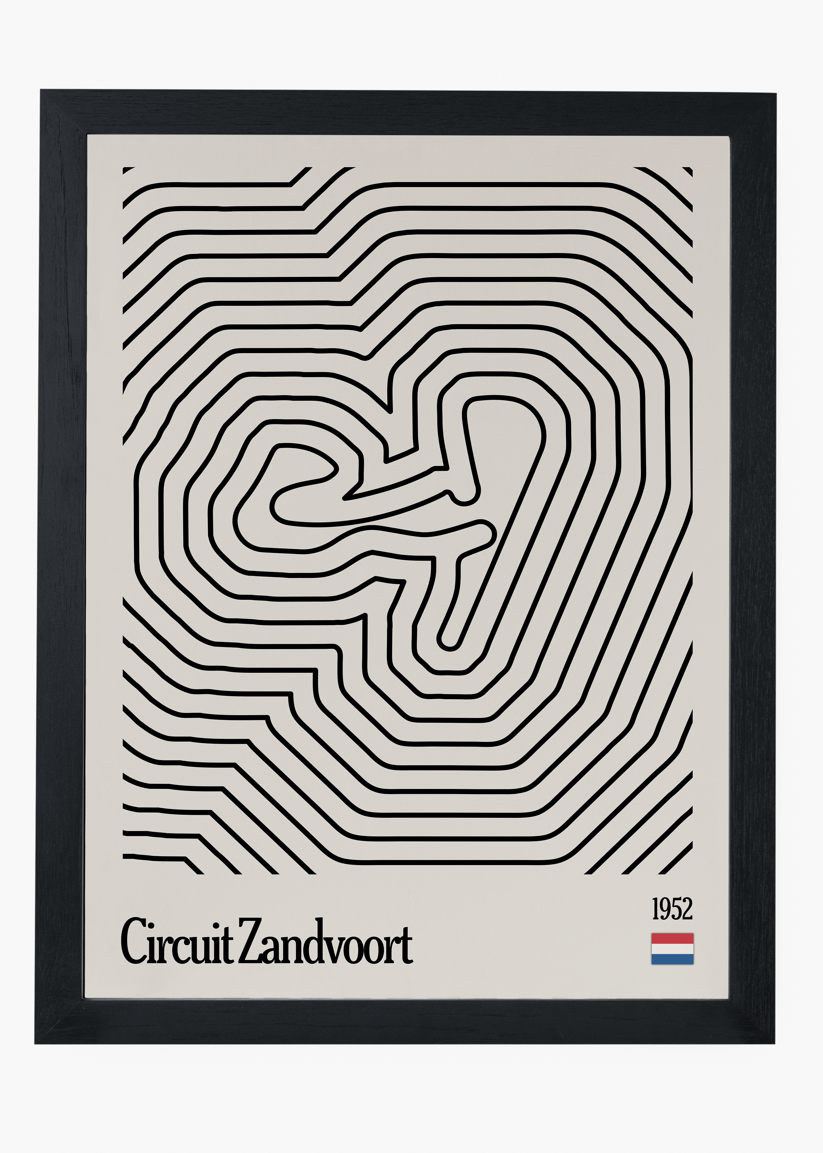 Quadro decorativo Zandvoort Mosaic — arte de automobilismo para parede | Cübe Quadros