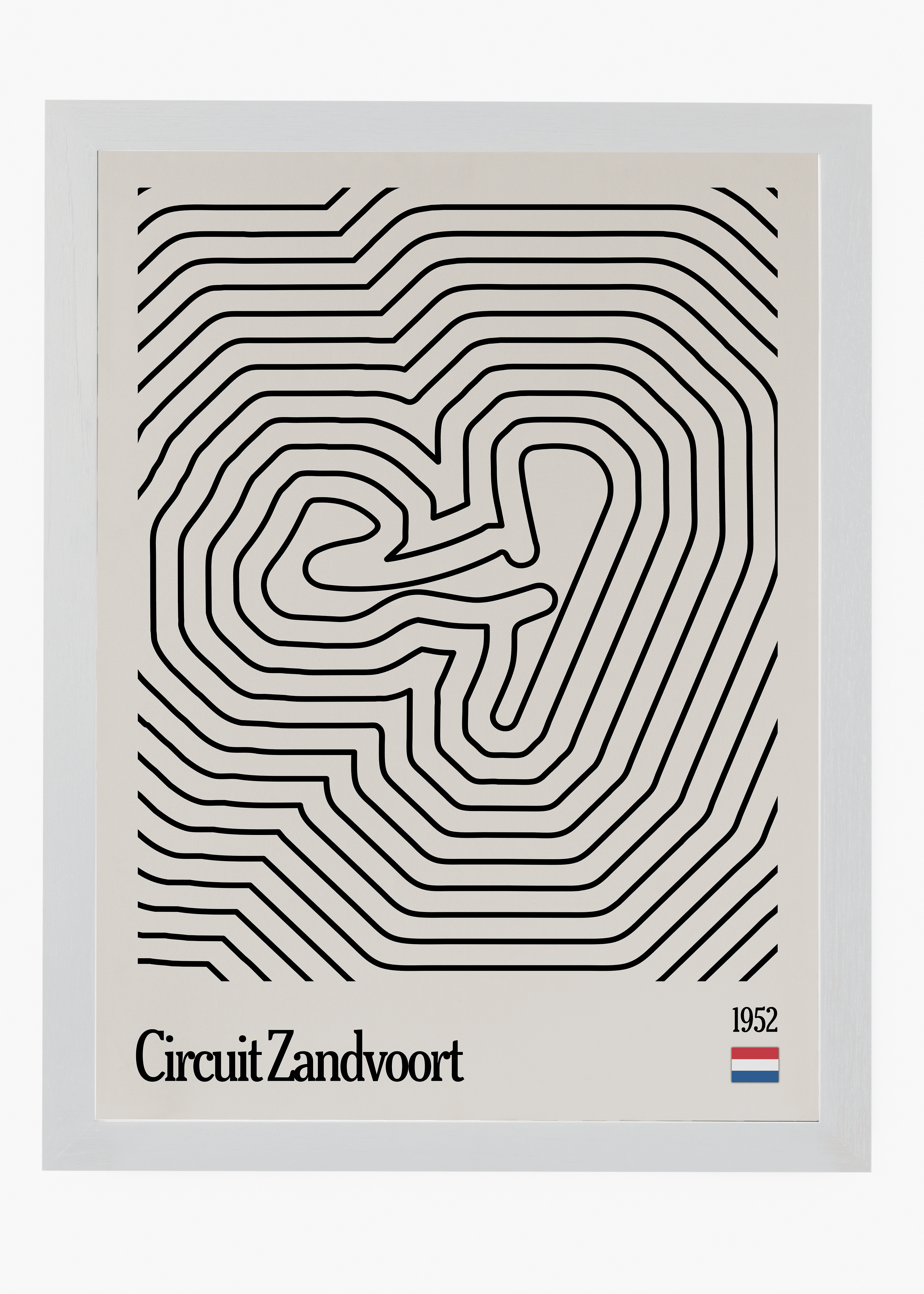 Quadro decorativo Zandvoort Mosaic — arte de automobilismo para parede | Cübe Quadros